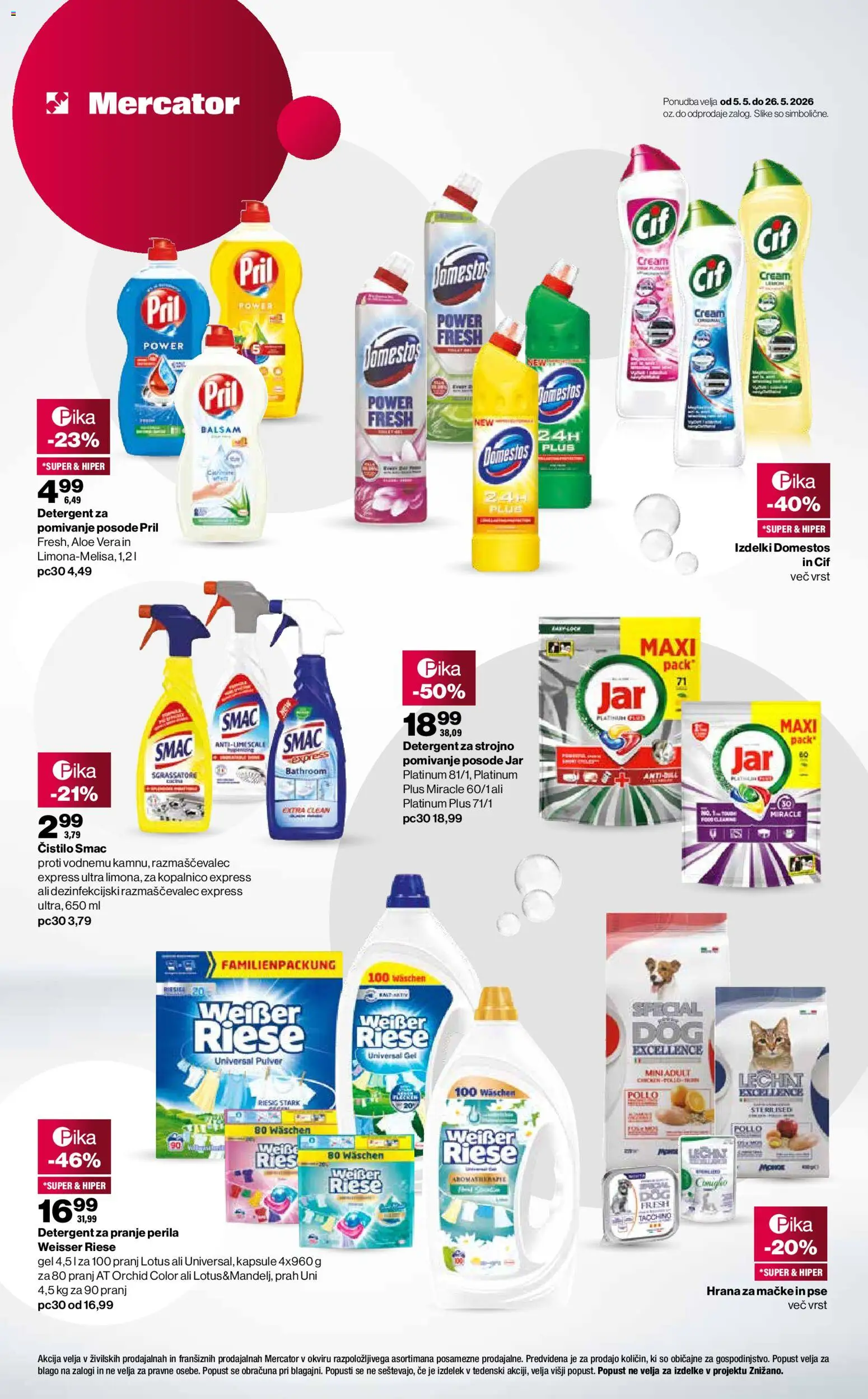 Novi Mercator katalog ponudbe – veljaven od 07.05.2026 | Stran: 5 | Izdelki: Hrana za mačke, Detergent