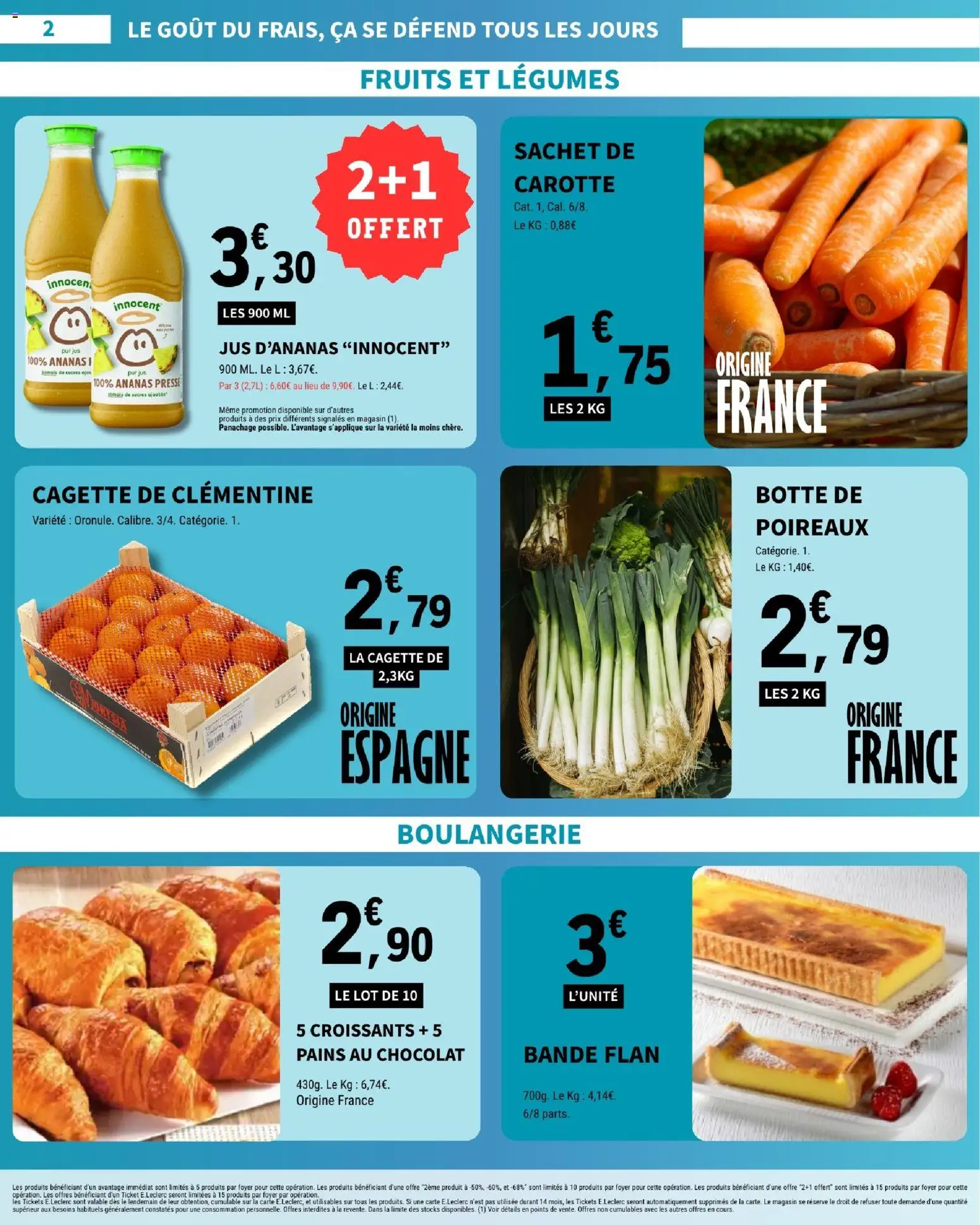 {H1} | Page: 2 | Produits: Clémentine, Jus d'ananas, Chocolat, Ananas