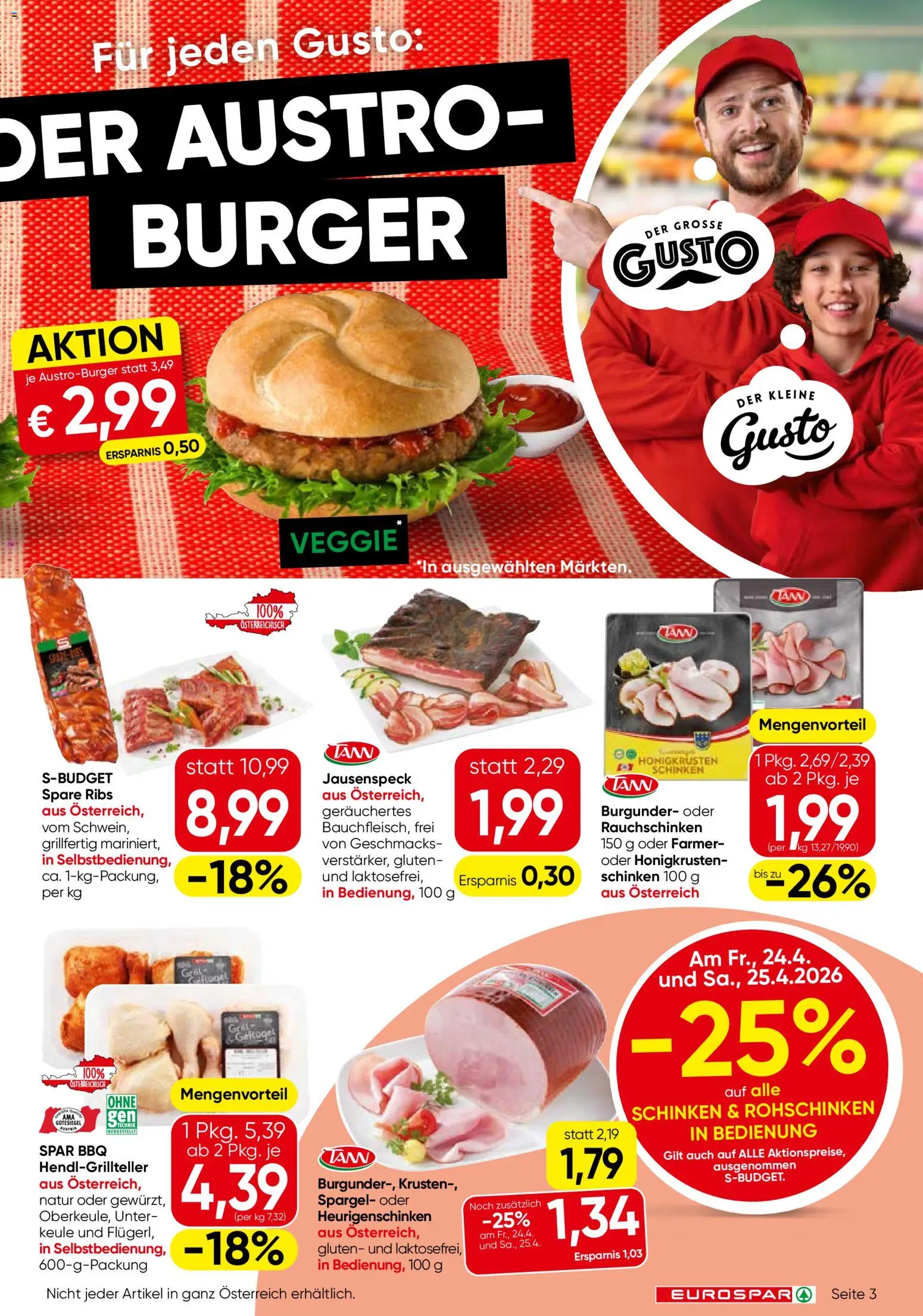 Eurospar Flugblatt gültig ab 23.04.2026 | Seite: 3 | Produkte: Schinken