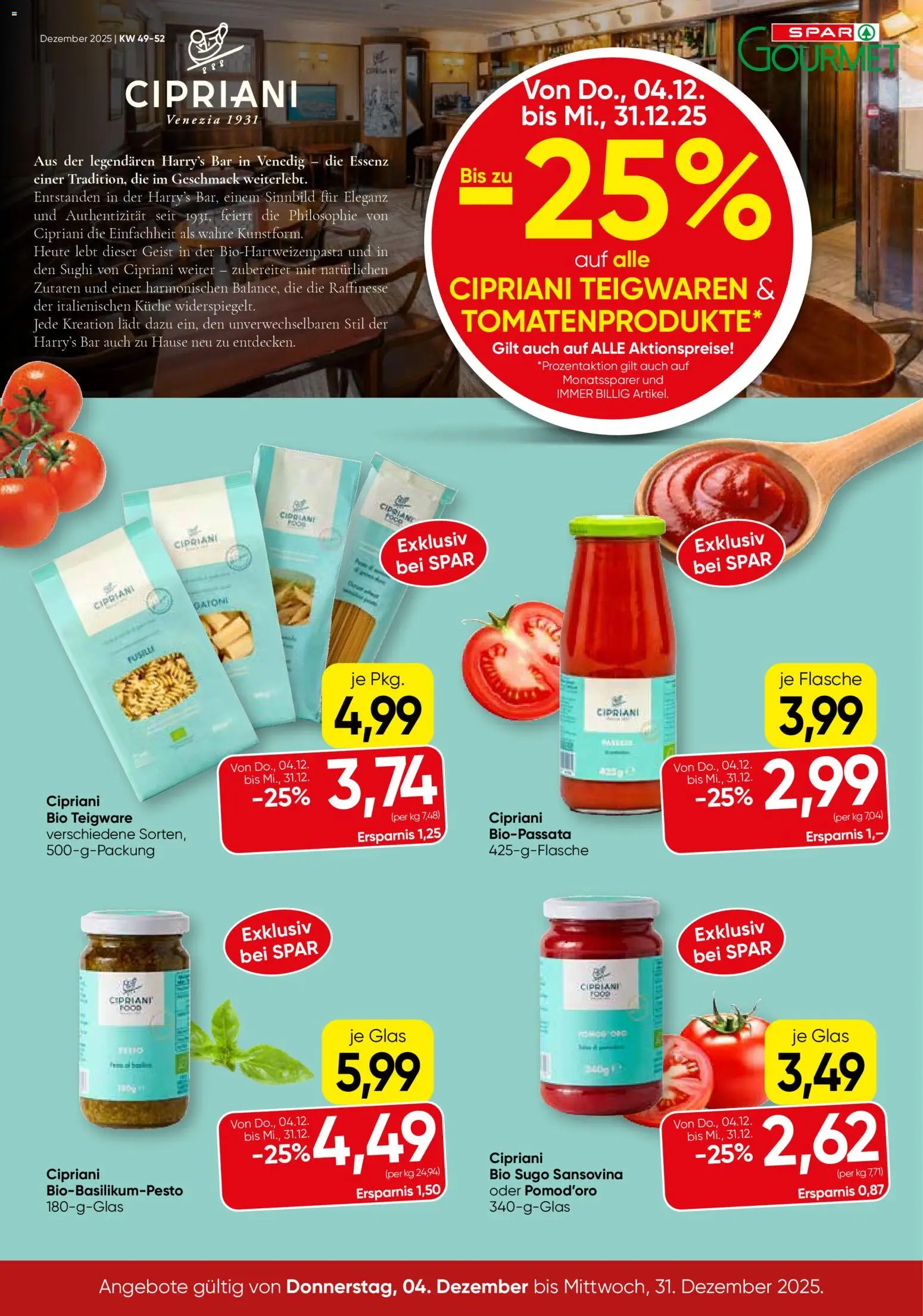 SPAR Gourmet Exklusiv bei SPAR - Burgenland  gültig ab 04.12.2025 | Seite: 1