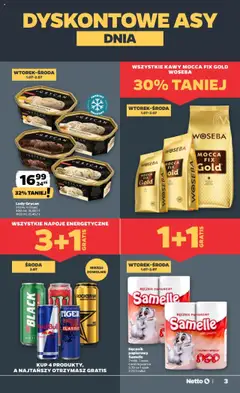 Netto gazetka - Spożywcza od 30.06.2025 | Strona: 3 | Produkty: Red bull, Napoje, Lody Grycan, Kawa