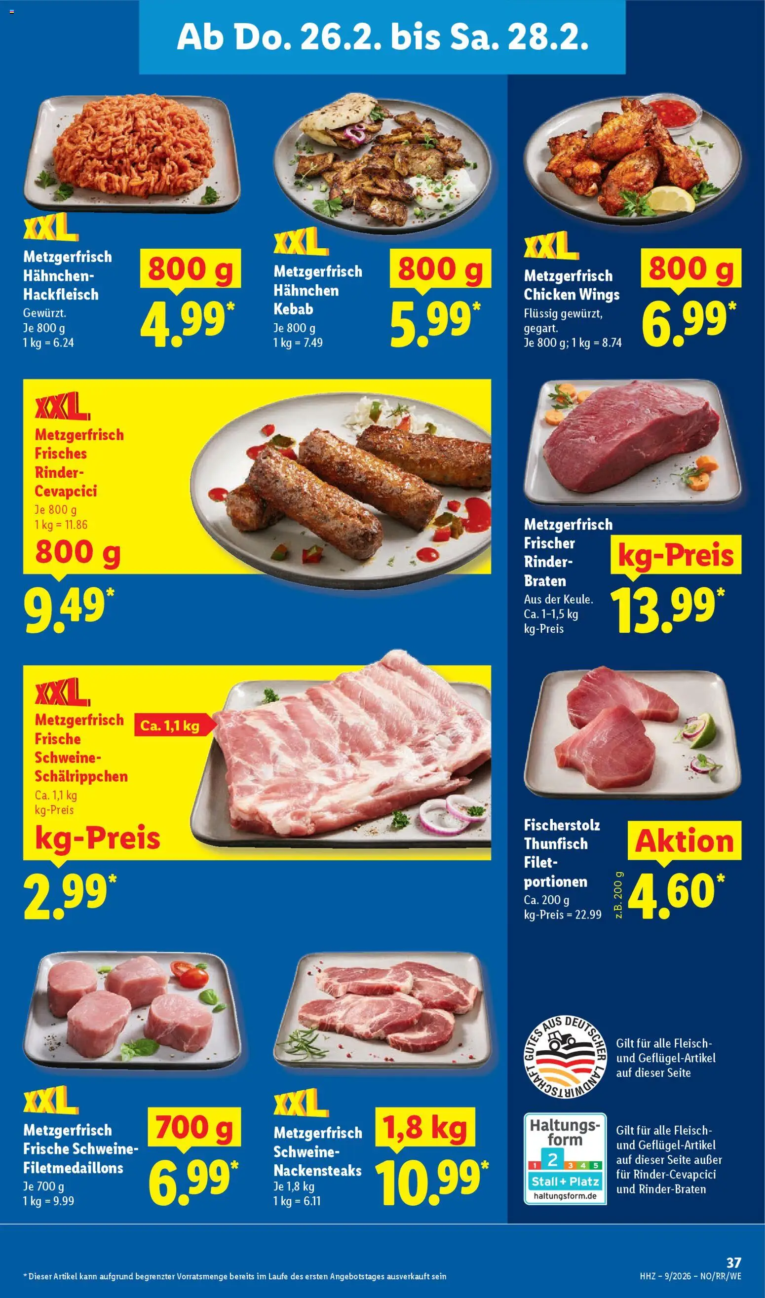 Lidl Prospekt Holzminden – gültig ab 23.02.2026 | Seite: 59 | Produkte: Nackensteaks, Hahnchen, Cevapcici, Hackfleisch