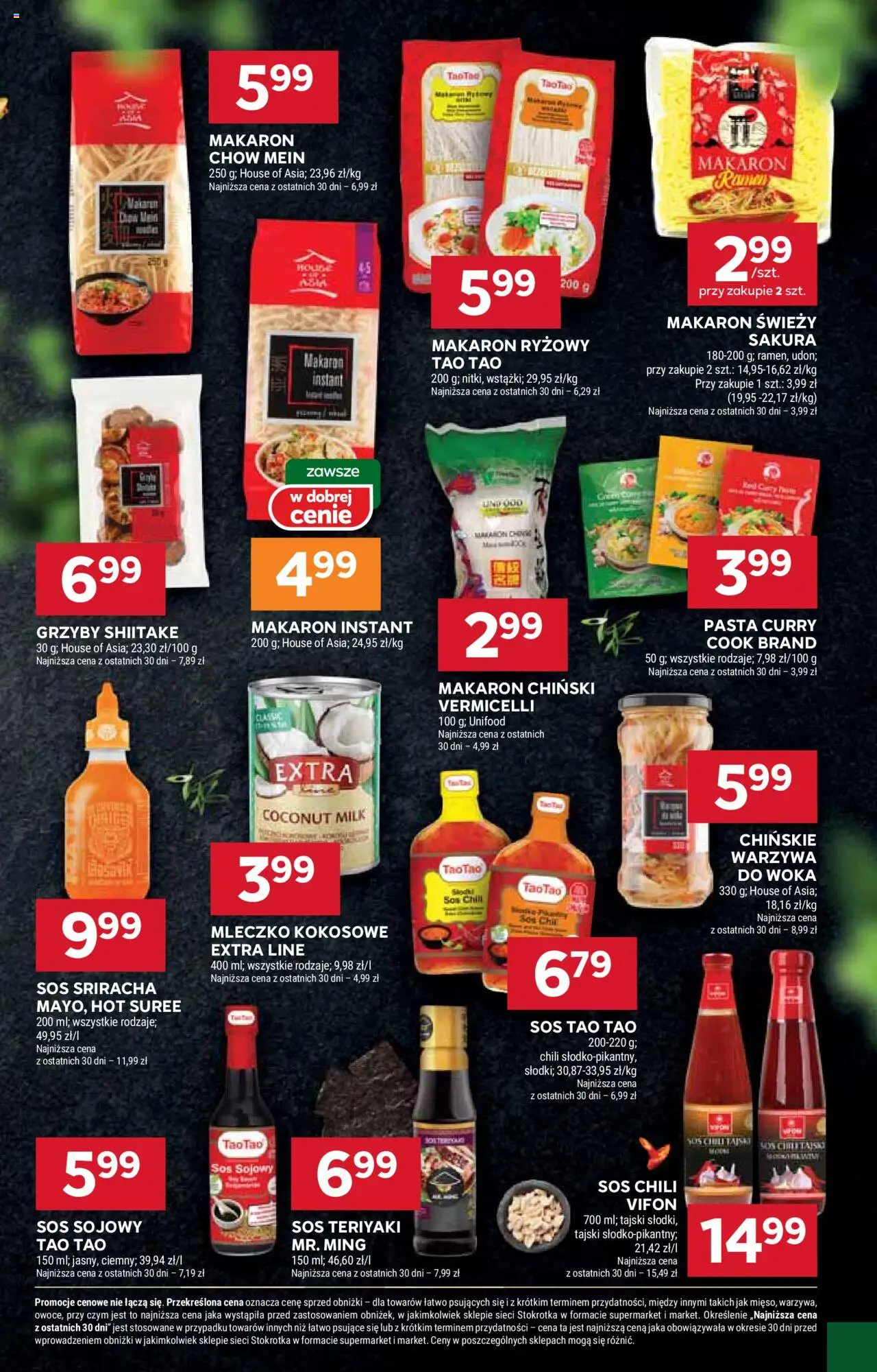 Stokrotka Gazetka od 16.10.2025 | Strona: 21 | Produkty: Sos tao tao, Makaron chiński, Mleczko kokosowe, Sos sriracha