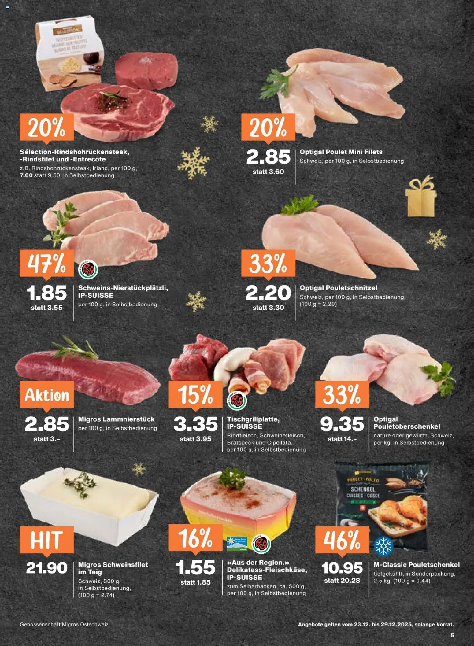 Migros Aktionen – gültig ab 23.12.2025 | Seite: 5 | Produkte: Schweinefleisch