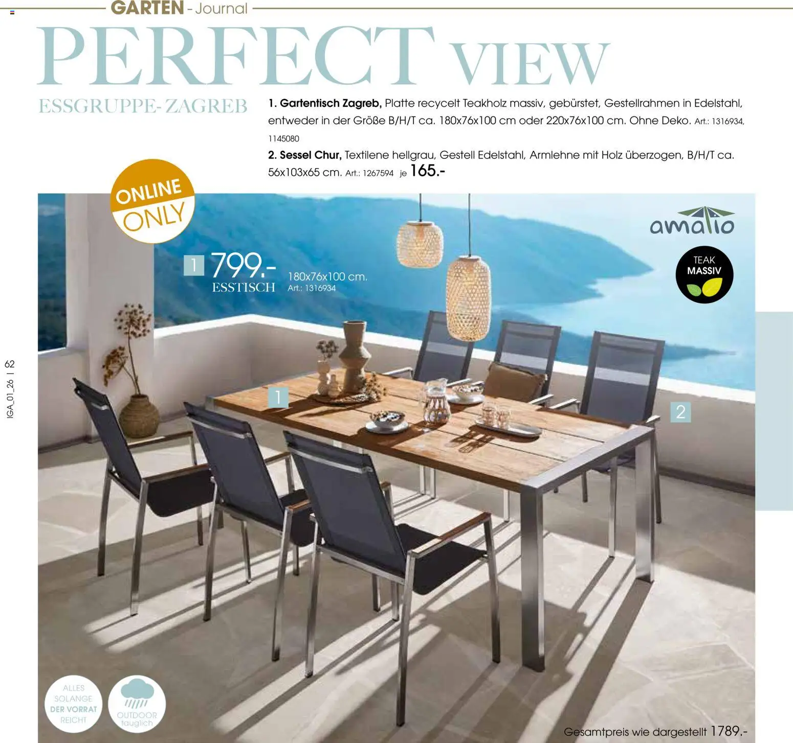 Zurbrüggen Sommer 2026 – gültig ab 19.03.2026 | Seite: 62 | Produkte: Esstisch, Sessel