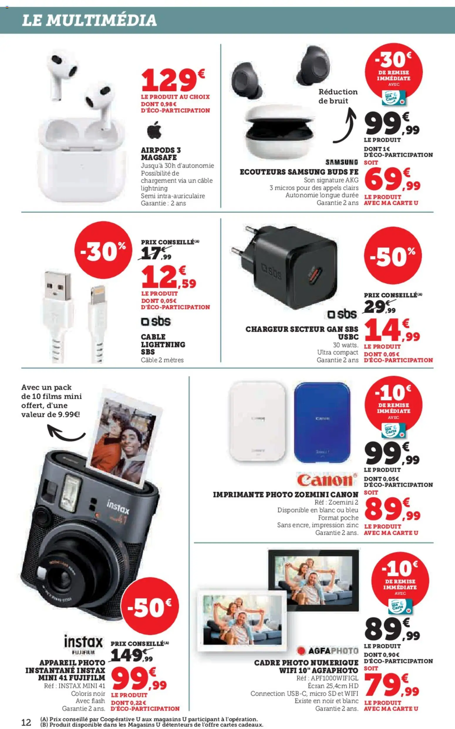 {H1} | Page: 12 | Produits: Écouteurs, Appareil photo, Câble, Cadre