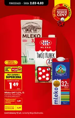 Pogląd oferty "MLEKO z Polskiej Mleczarni, Mleko Produkt Polski, 1 Litr" - ważna od 02.03.2026 | Strona: 2