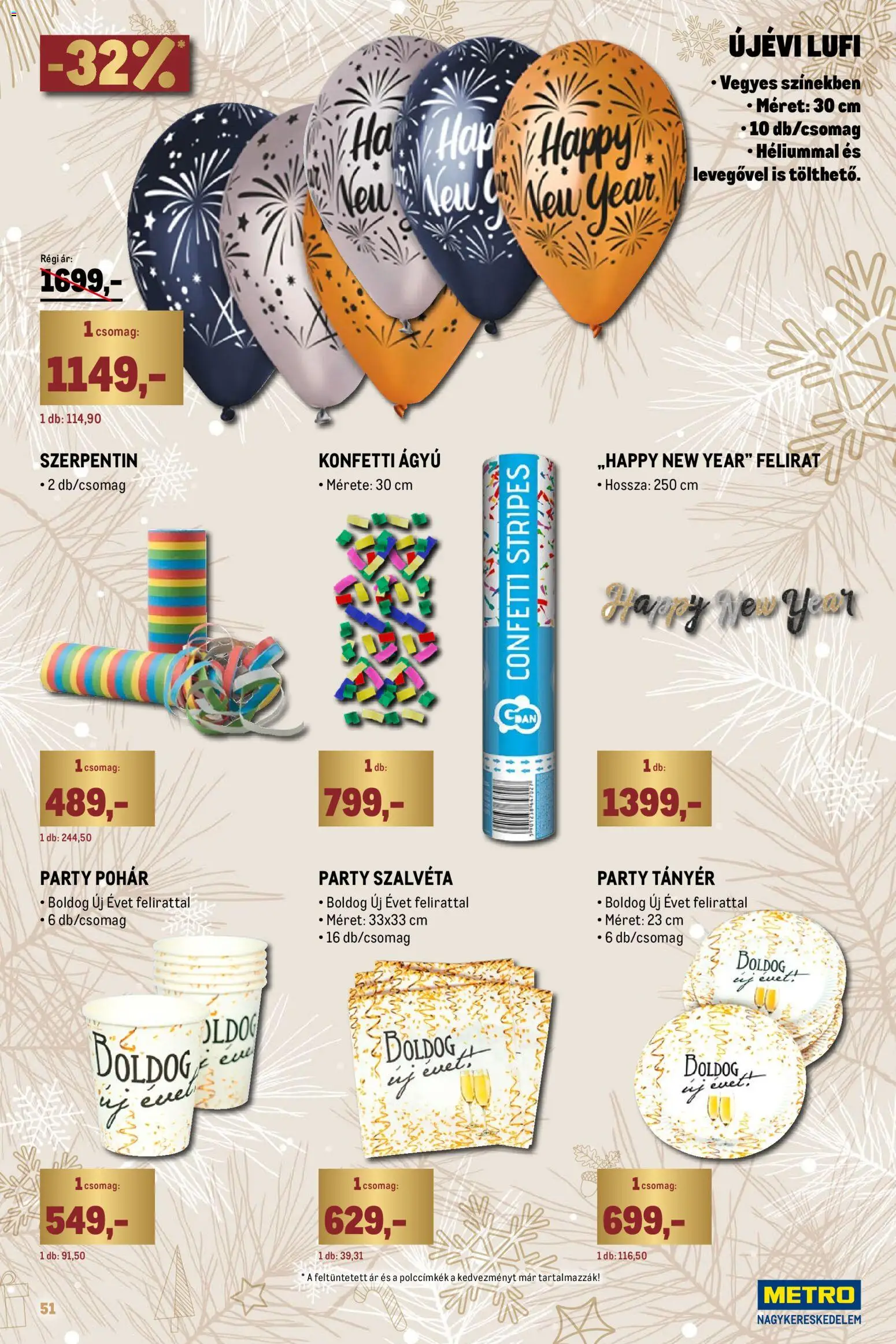 Metro akciós ujság - amely érvényes a következő dátumtól: 01.12.2025 | Oldal: 51 | Termékek: Tányér, Pohár