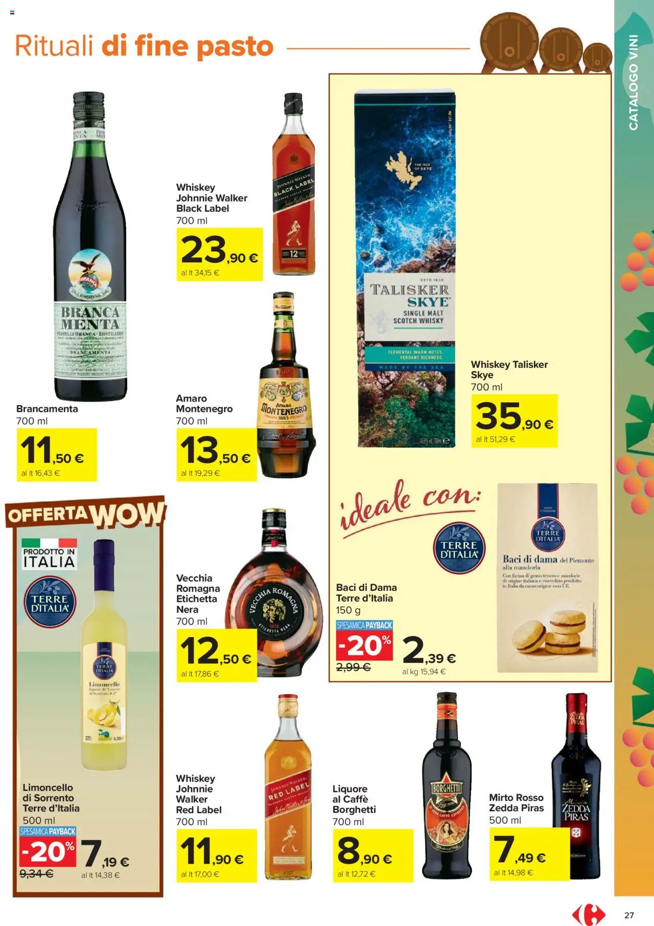 Volantino Carrefour del 06.10.2025 | Pagina: 27 | Prodotti: Farina, Mandorle, Liquore, Amaro