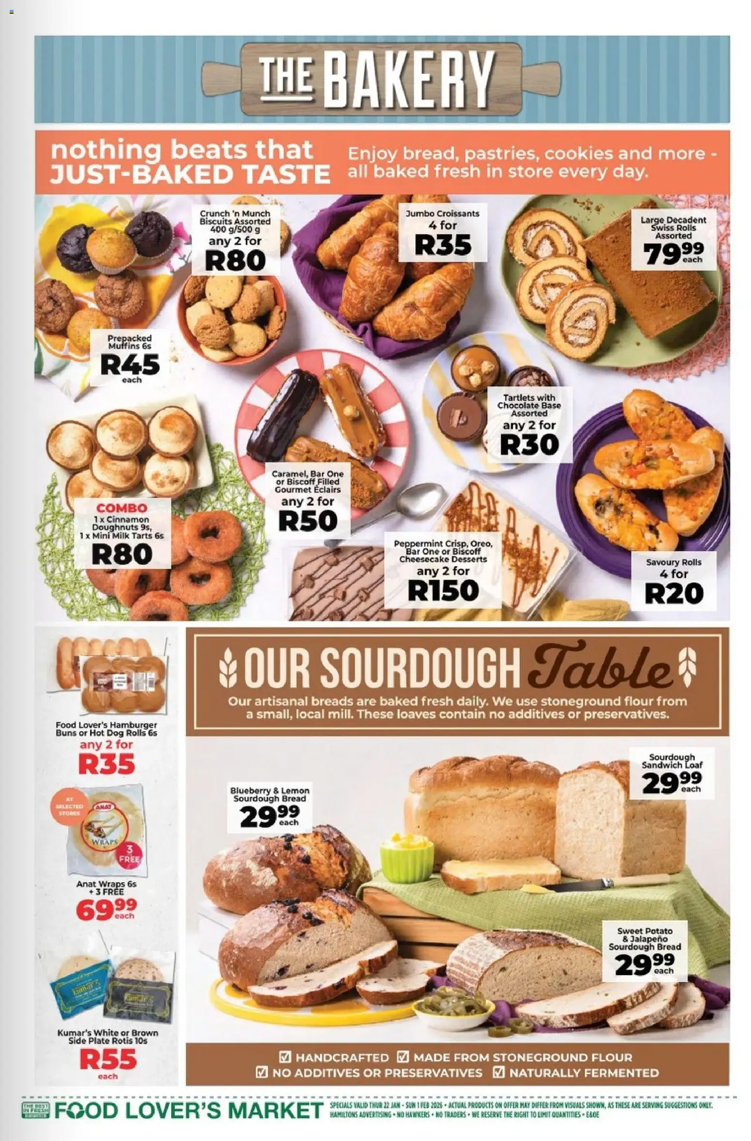 New Food Lover's Market catalogue – valid from 22.01.2025 | Page: 5 | Products: Plate, Buns, Bread, Cookies