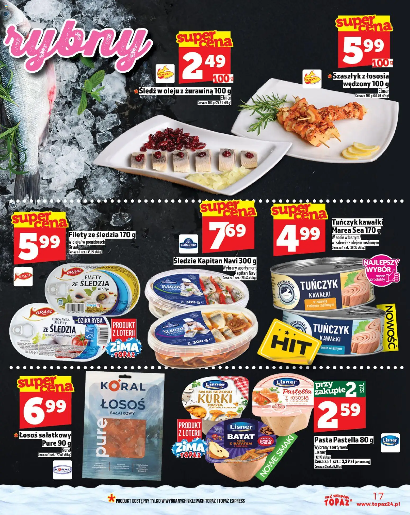 Topaz Black Friday od 27.11.2025 | Strona: 17 | Produkty: Łosoś, Tuńczyk, Żurawina, Ryba