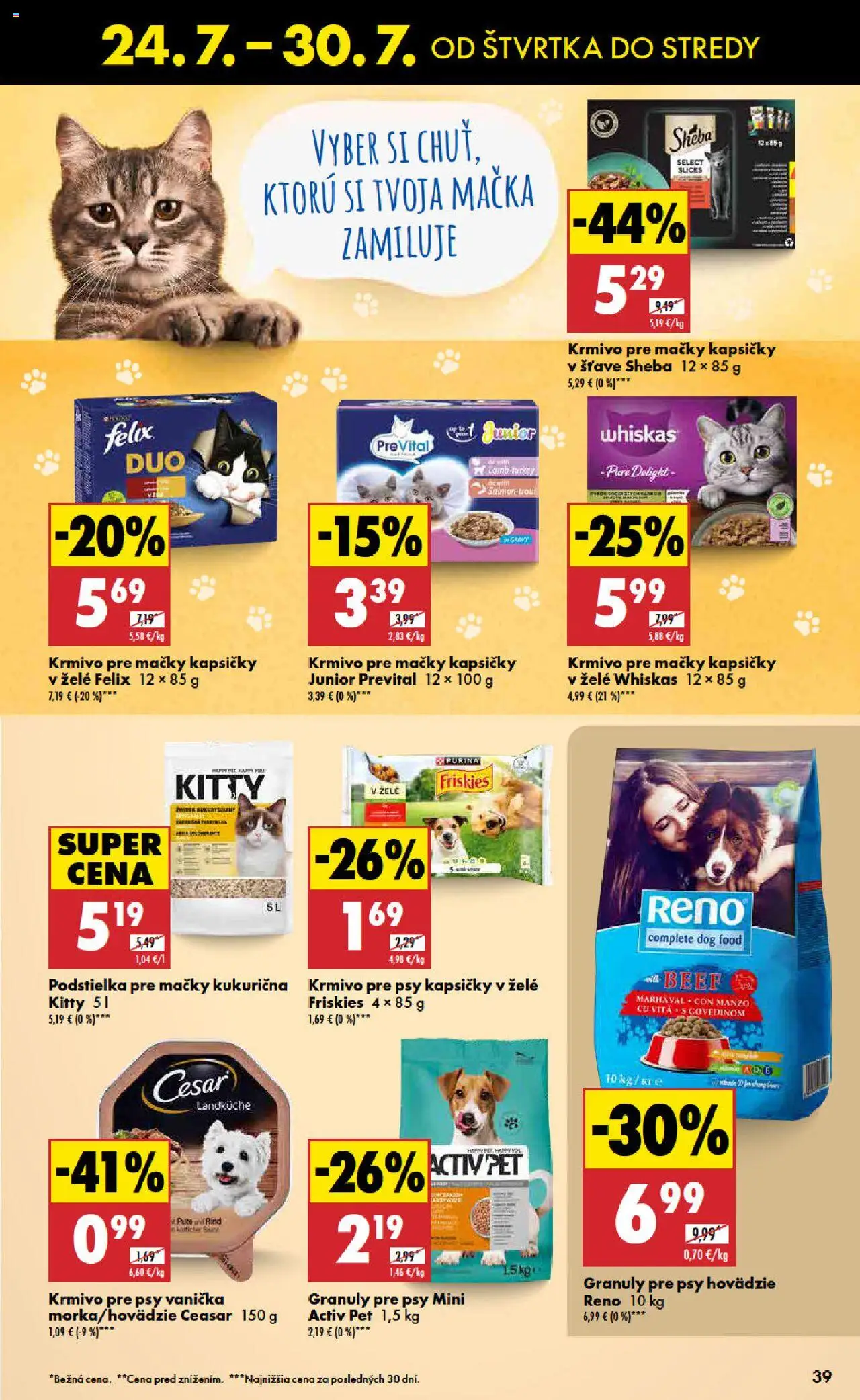 Biedronka leták │ platný od 24.07.2025 | Strana: 39 | Produkty: Felix, Friskies, Whiskas