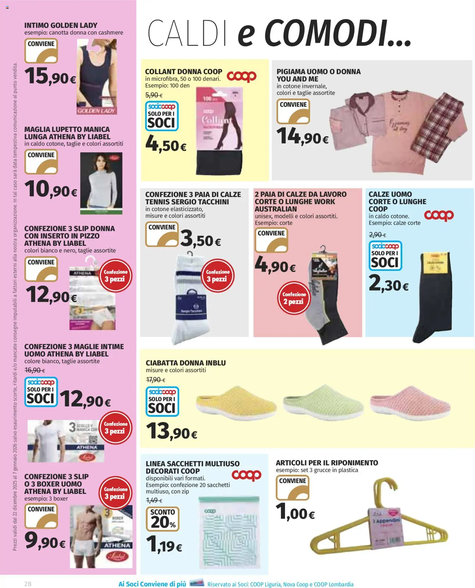 Volantino COOP del 22.12.2025 | Pagina: 28 | Prodotti: Canotta, Boxer, Collant, Data