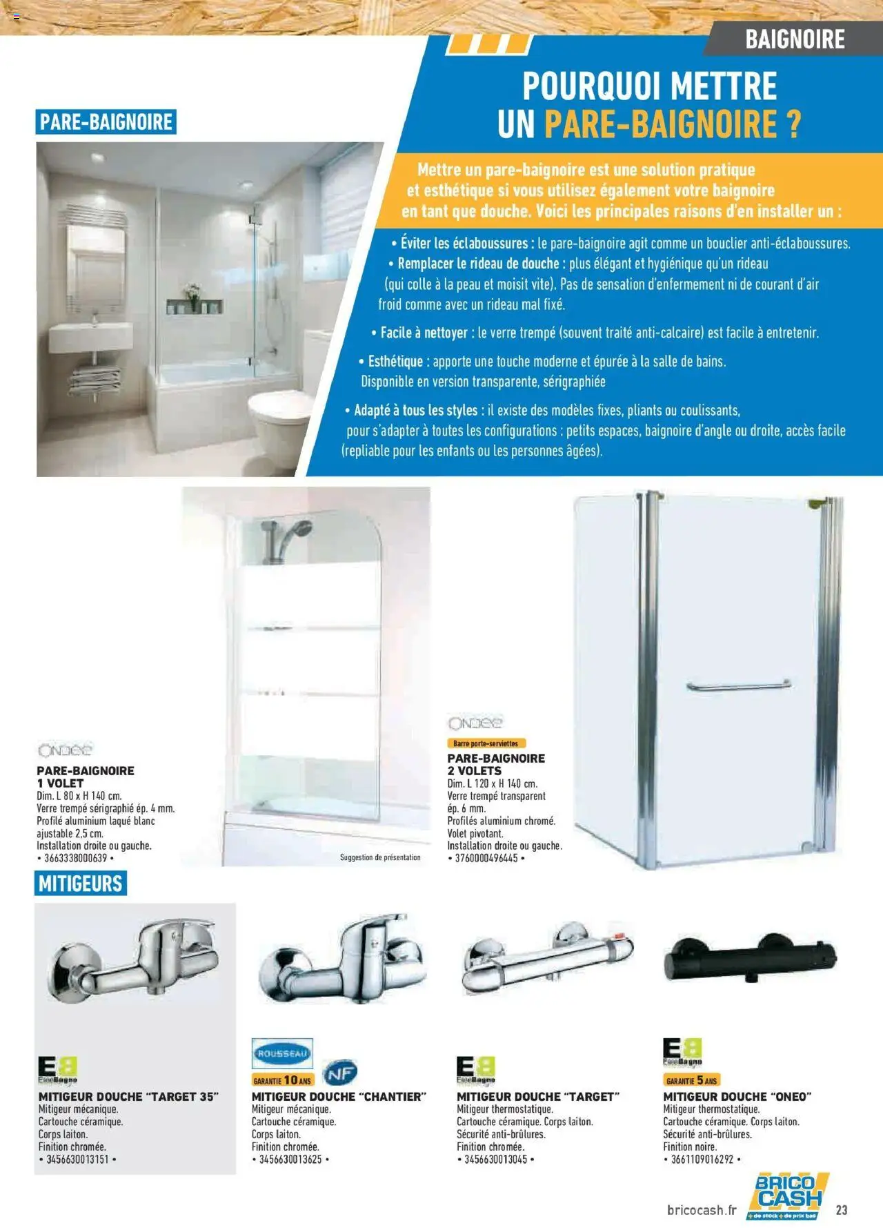 {H1} | Page: 23 | Produits: Laque, Baignoire, Douche, Colle