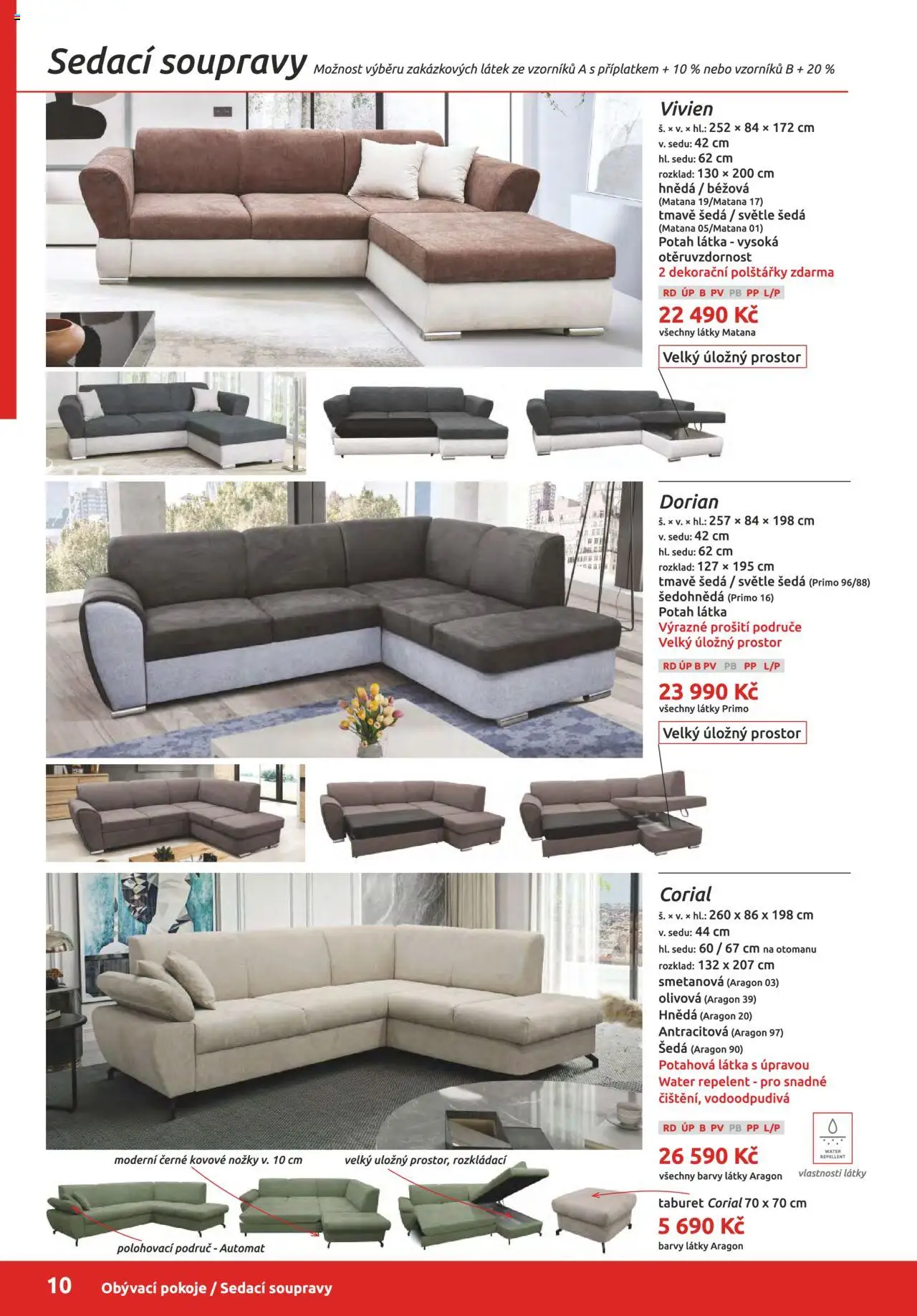 ORFA nábytek katalog 2025-2026 od 01.10.2025 | Strana: 10 | Produkty: Polštářky, Taburet, Repelent, Barvy