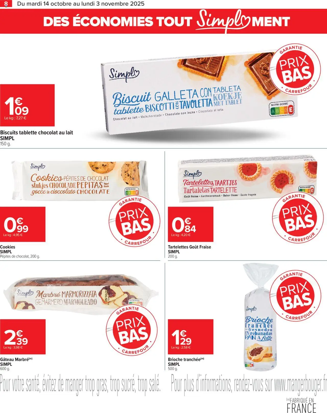 {H1} | Page: 8 | Produits: Fraise, Pépites de chocolat, Cookies, Biscuits