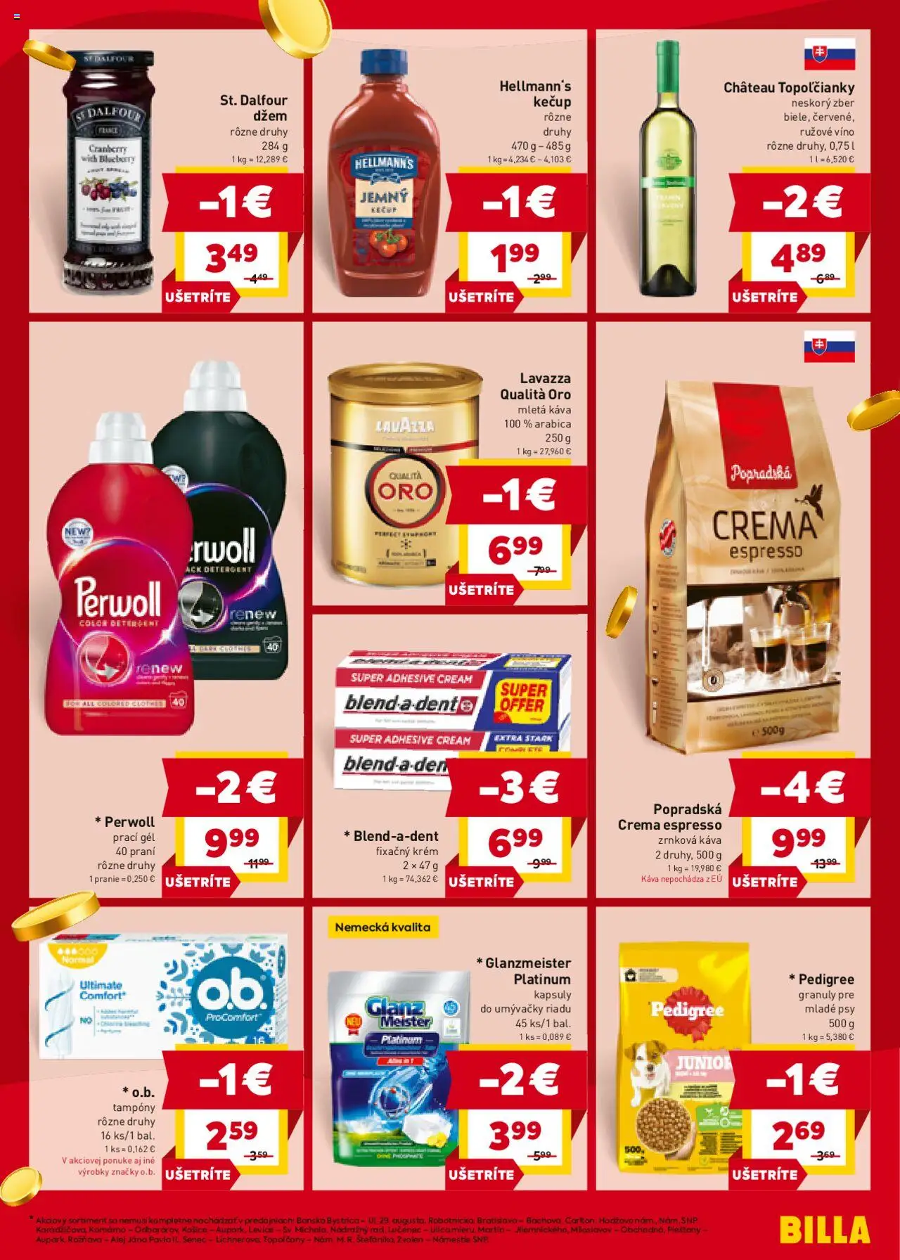 Billa leták │ platný od 20.08.2025 | Strana: 5 | Produkty: Lavazza, Perwoll, Rúžové víno, Krém