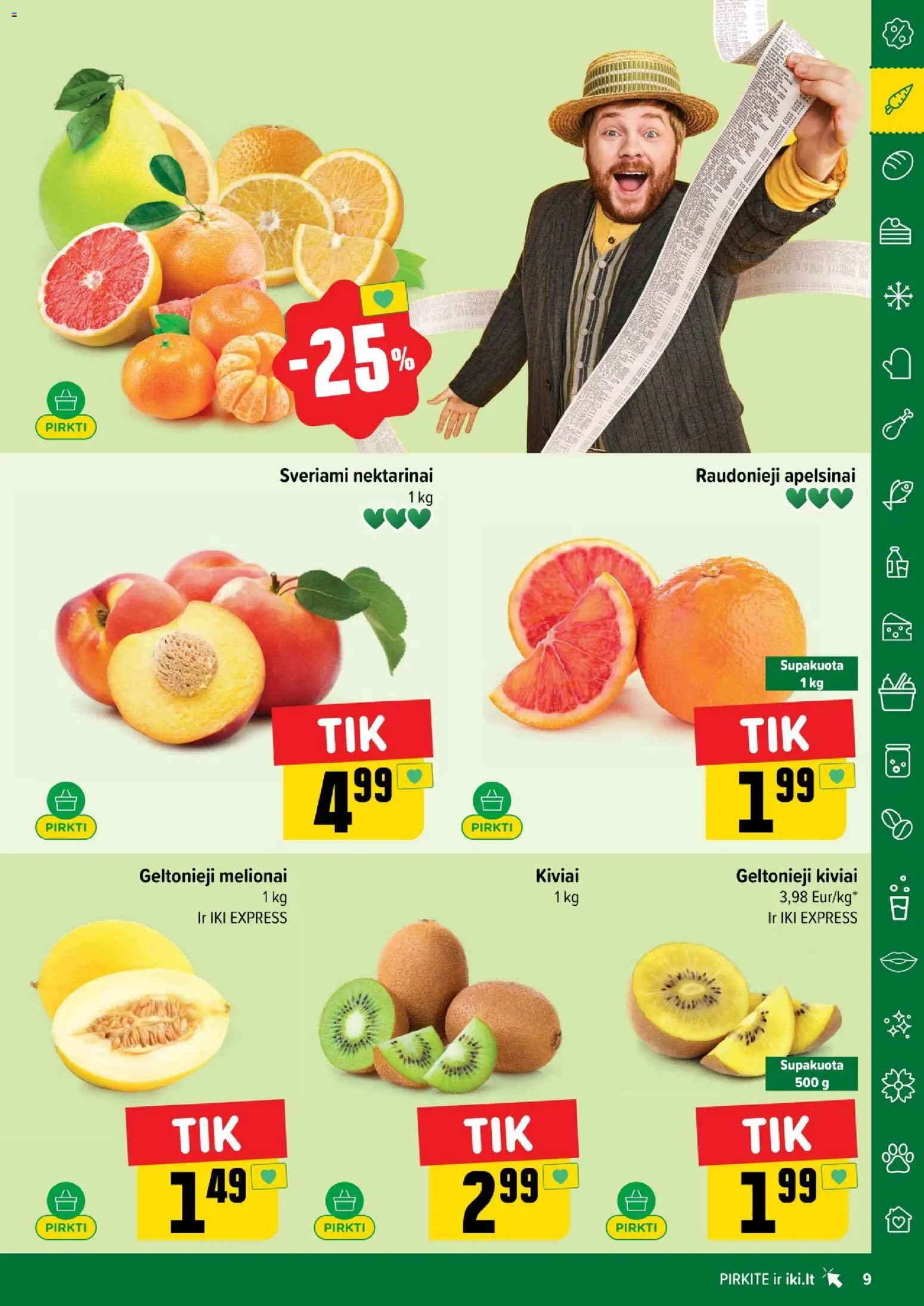 IKI akcijos nuo 12.01.2026 | Puslapis: 9 | Prekių: Apelsinai, Kiviai