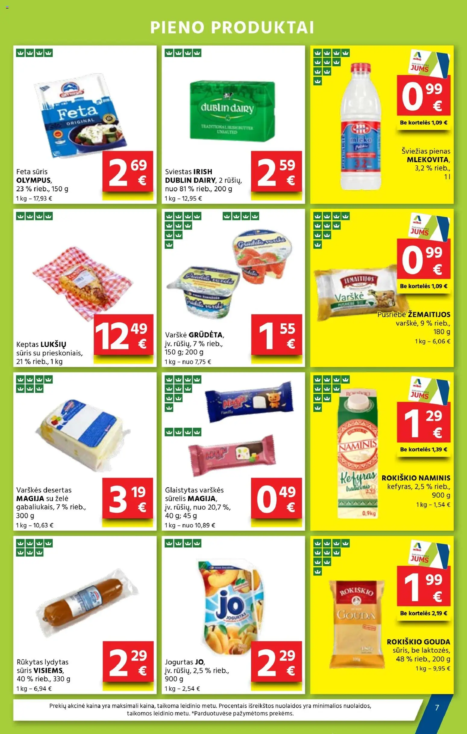AIBE akcijos nuo 13.11.2025 | Puslapis: 7 | Prekių: Sūrelis, Pienas, Sviestas, Varškė