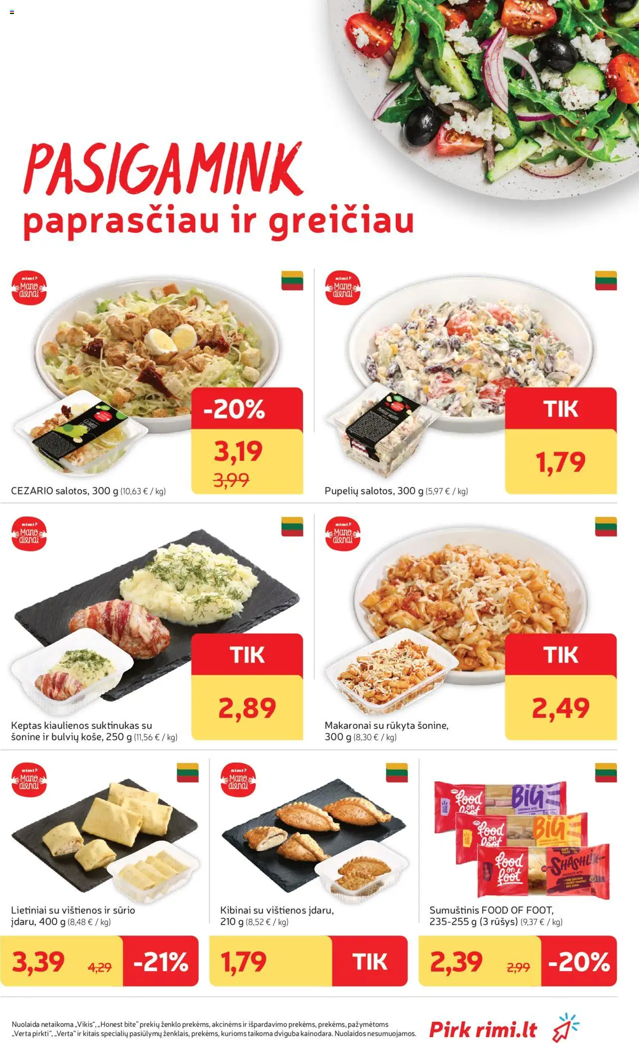 Rimi akcijos nuo 21.10.2025 | Puslapis: 9 | Prekių: Vištienos, Kiaulienos, Sumuštinis, Makaronai