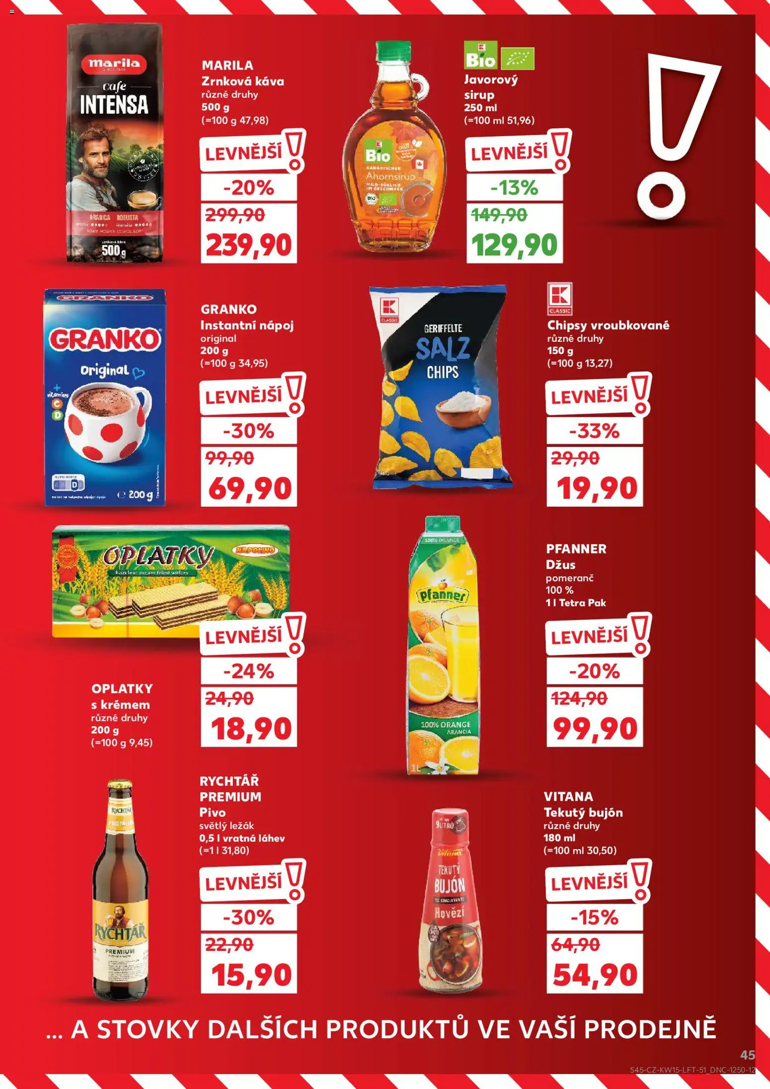 Kaufland leták - Brno od 08.04.2026 | Strana: 45 | Produkty: Vitamíny, Javorový sirup, Zrnková káva, Láhev