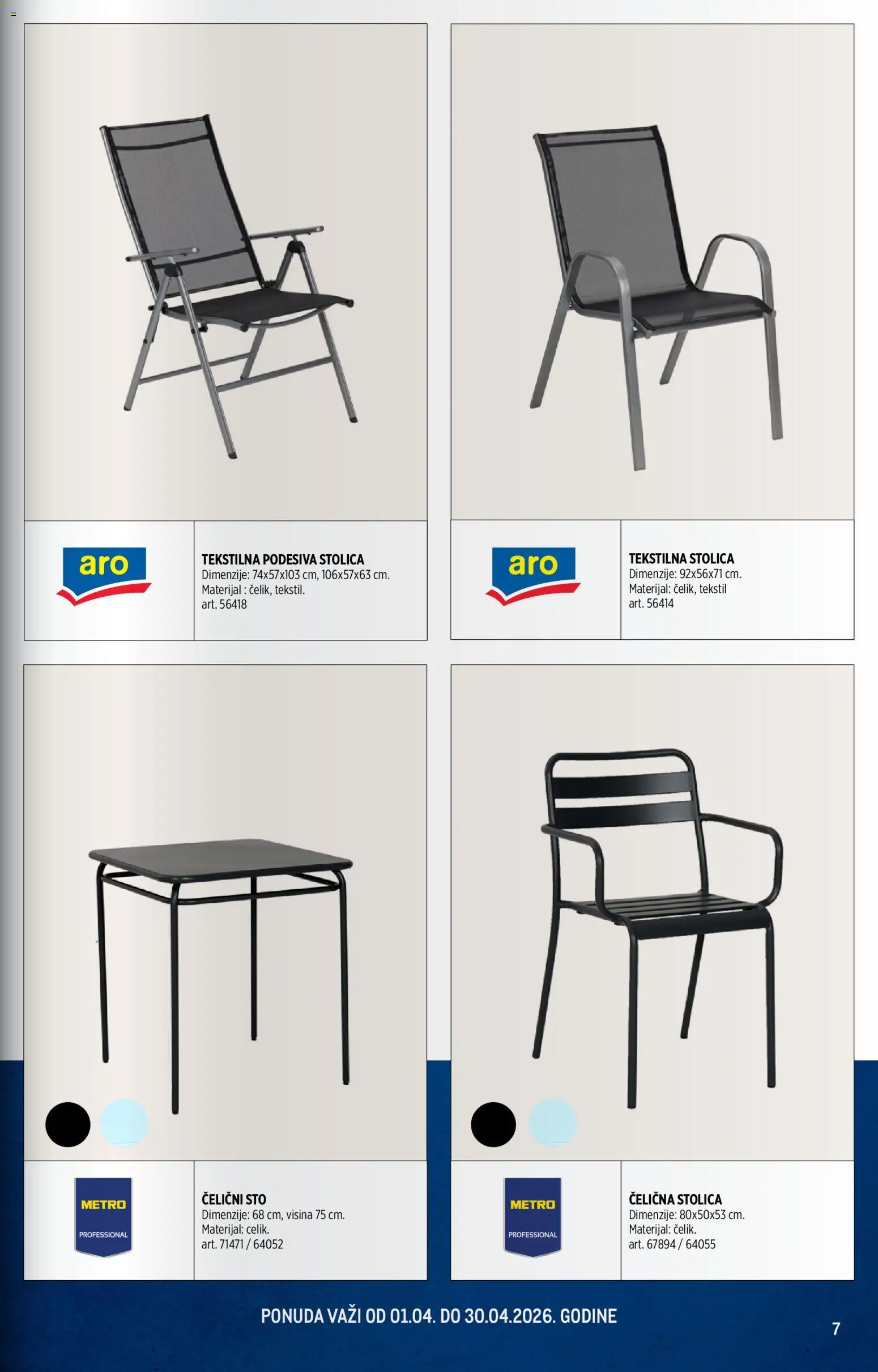 Metro katalog - važi od 01.04.2026 | Strana: 7 | Proizvode: Sto, Stolica