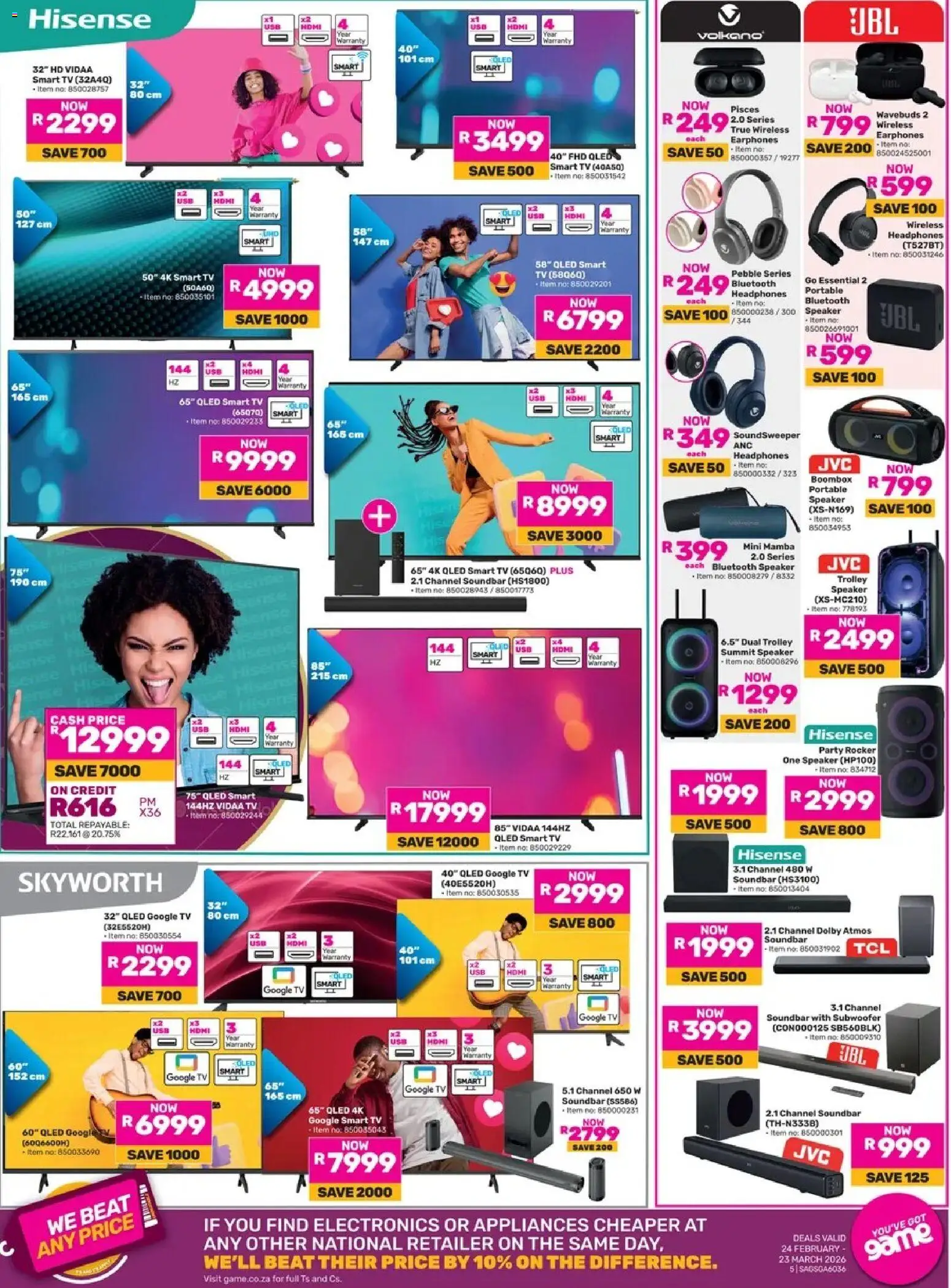 New Game catalogue – valid from 24.02.2026 | Page: 5 | Products: Earphones, Headphones, Speaker, Soundbar