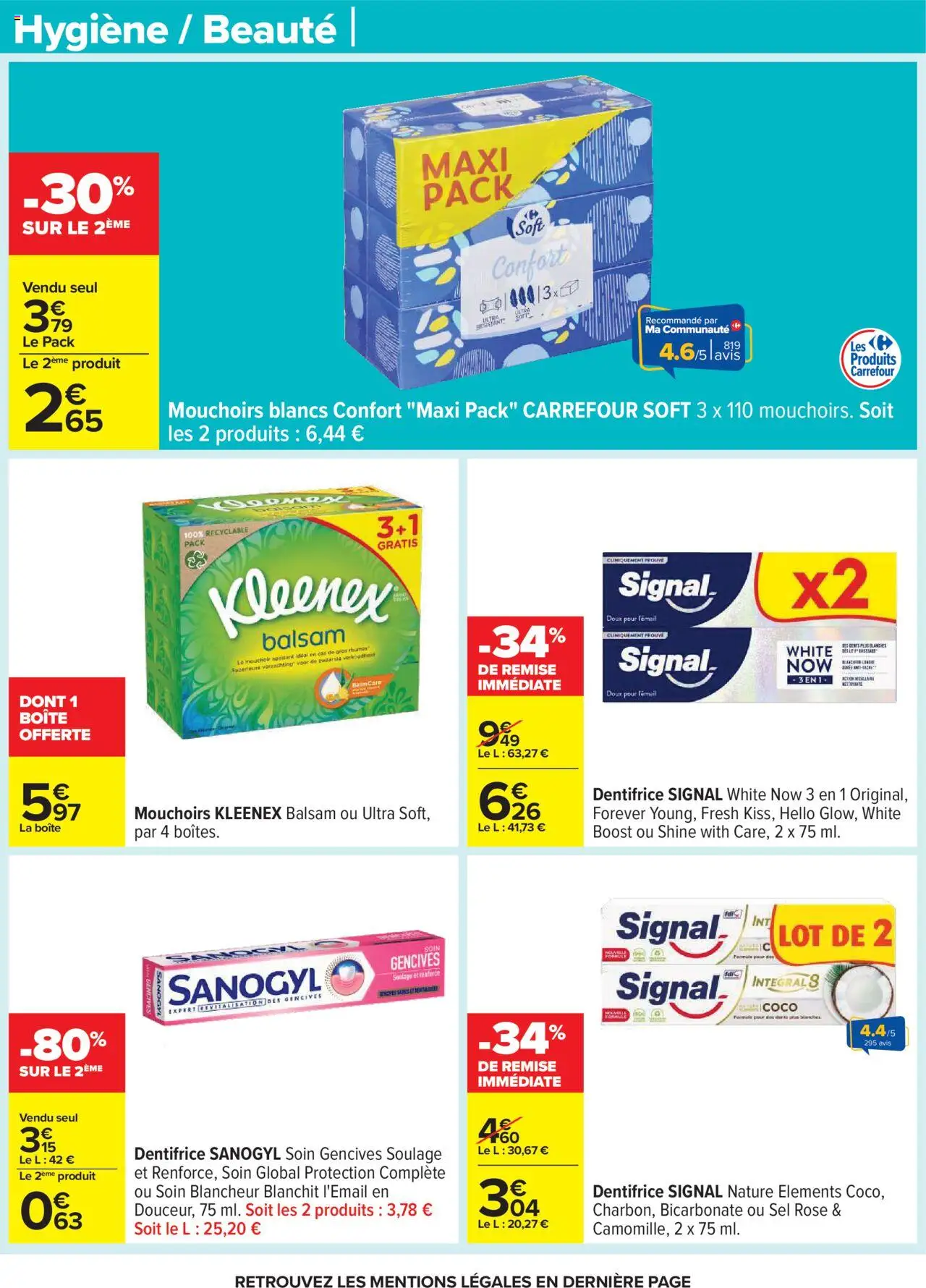 {H1} | Page: 58 | Produits: Sel, Dentifrice, Mouchoirs