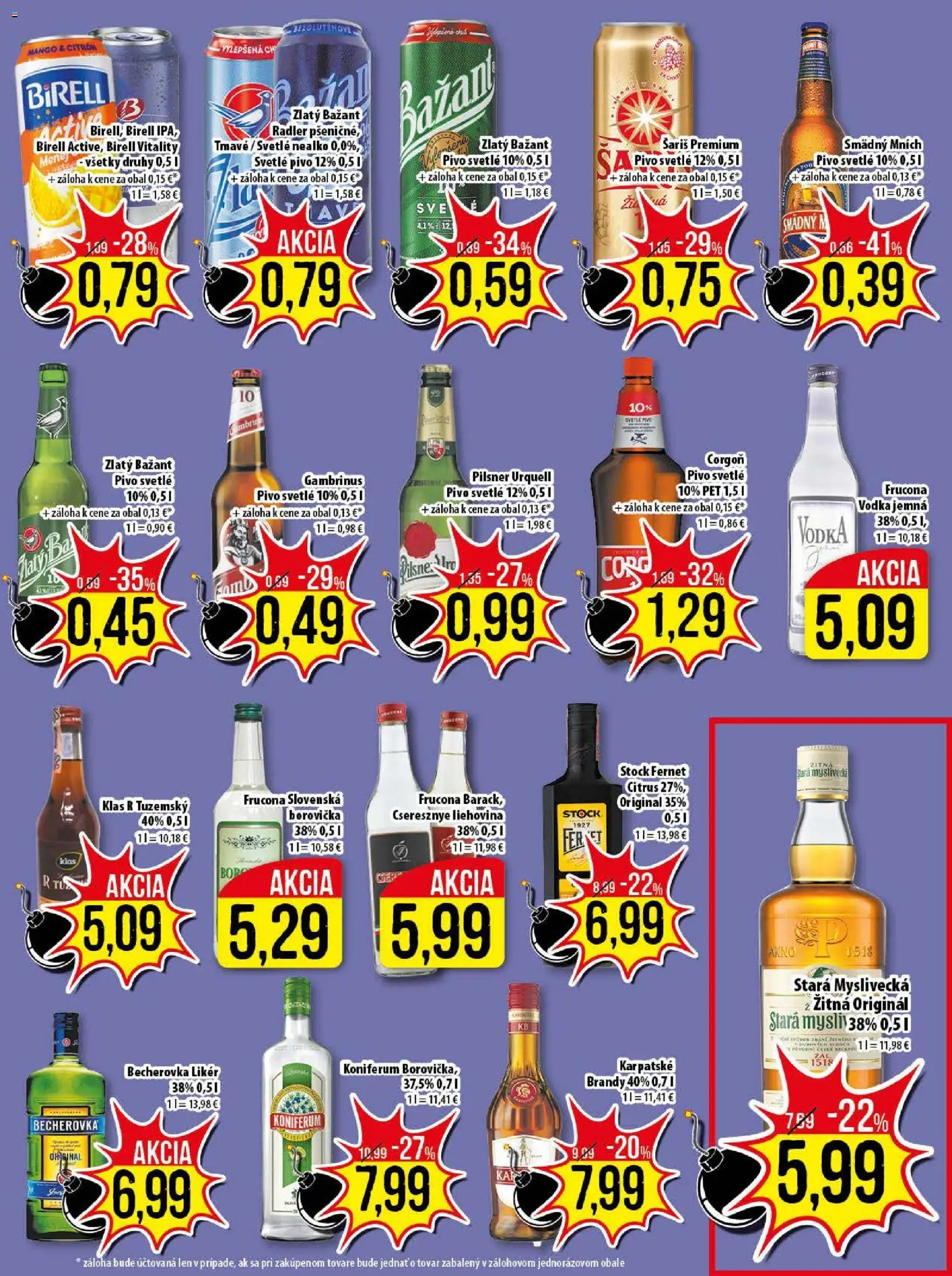 Nové Klas akcie – leták je platný od 23.02.2026 | Strana: 20 | Produkty: Birell, Radler, Koniferum, Vodka