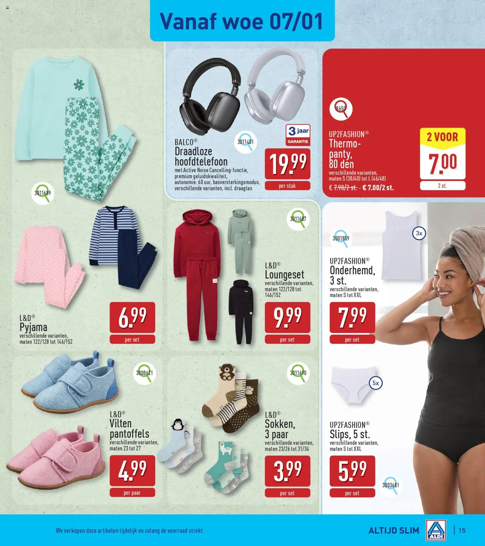 {H1} | Pagina: 15 | Producten: Panty, Hoofdtelefoon, Pyjama