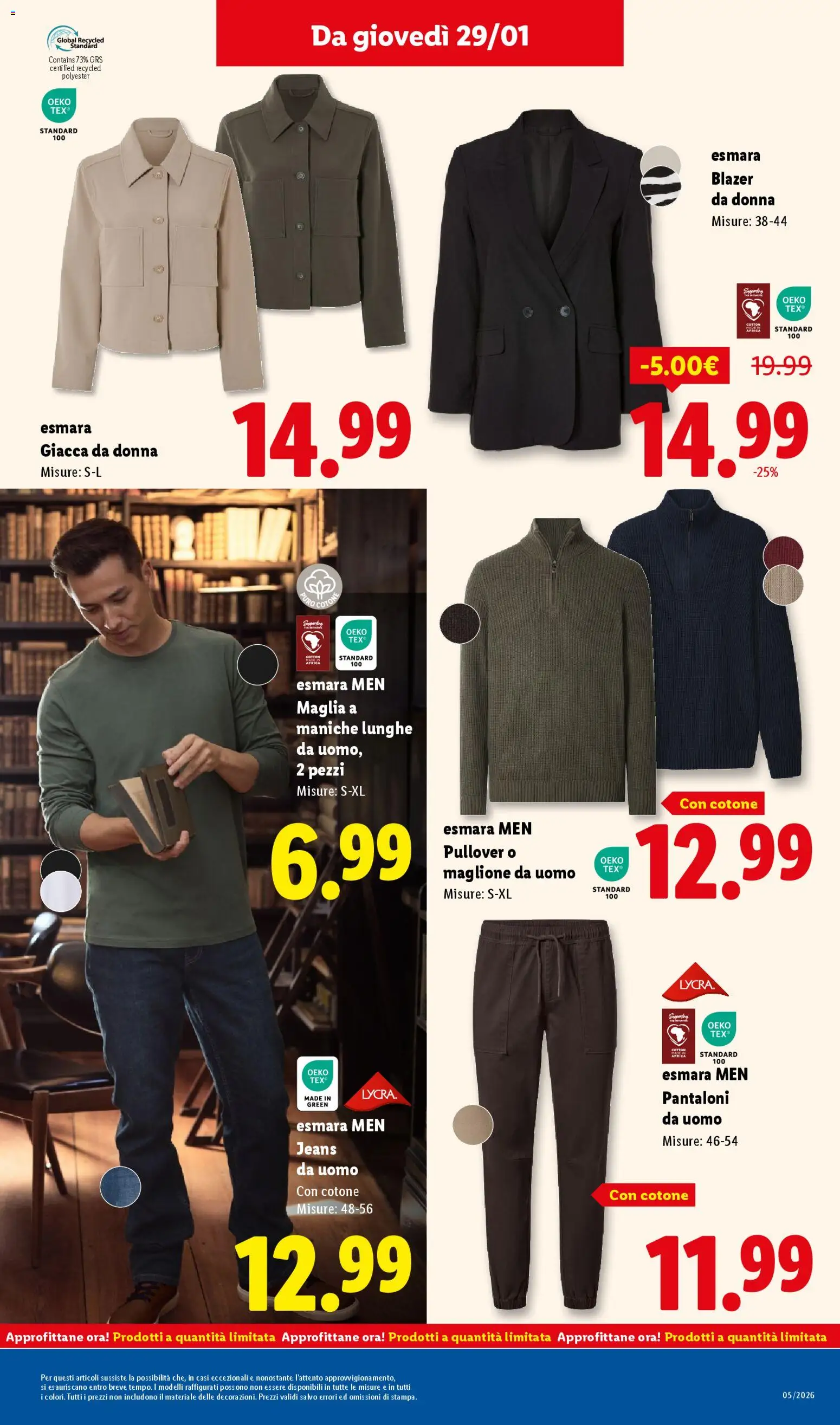 Volantino Lidl del 26.01.2026 | Pagina: 41 | Prodotti: Giacca, Pantaloni, Maglione, Jeans