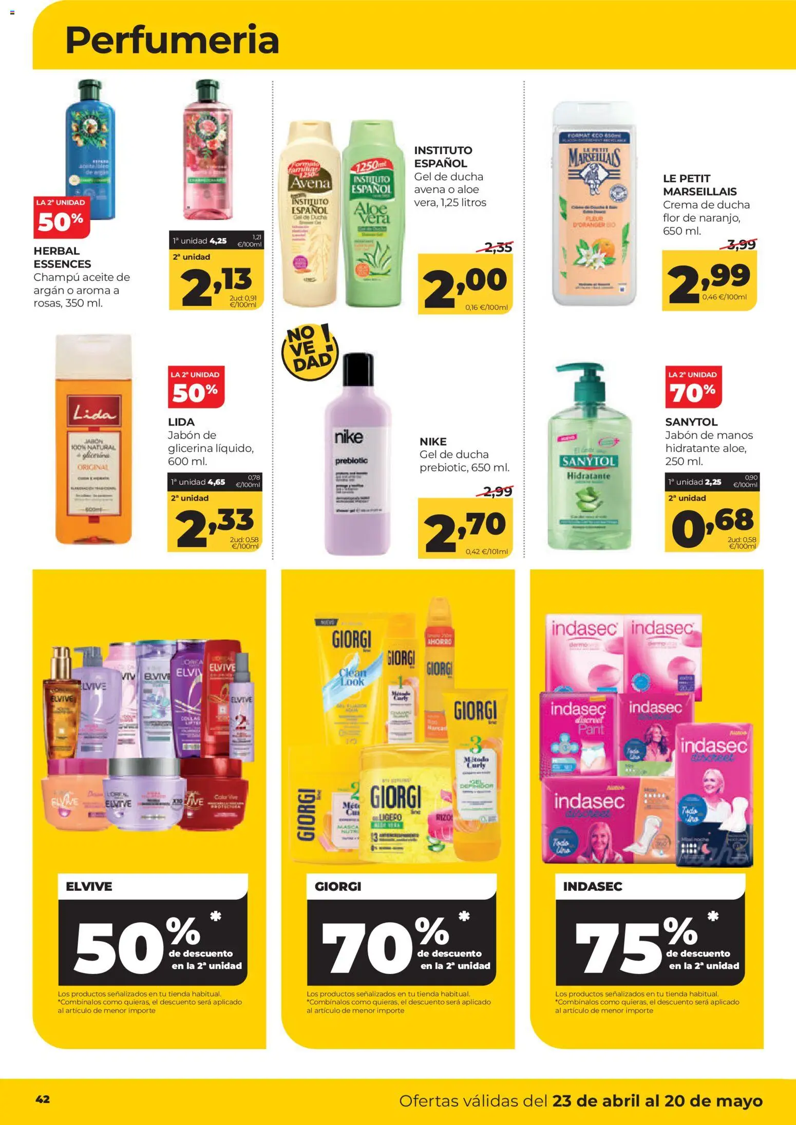 Alimerka folleto Castilla y León │ válido desde el 23.04.2026 | Página: 44 | Productos: Jabón, Gel de ducha, Aceite, Crema