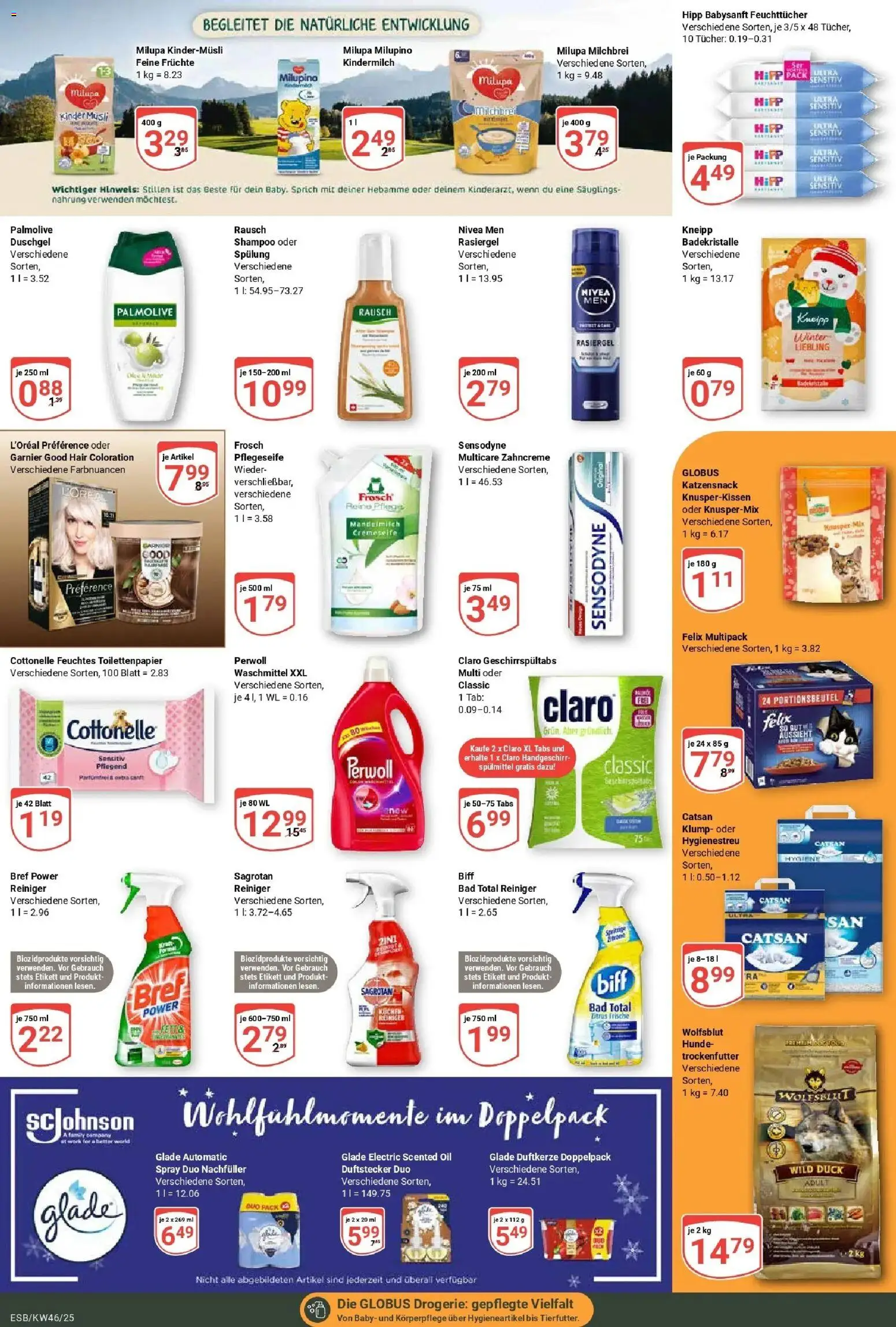 Globus prospekt Eschborn	 – gültig ab 10.11.2025 | Seite: 18 | Produkte: Musli, Bad, Perwoll, Feuchtes Toilettenpapier