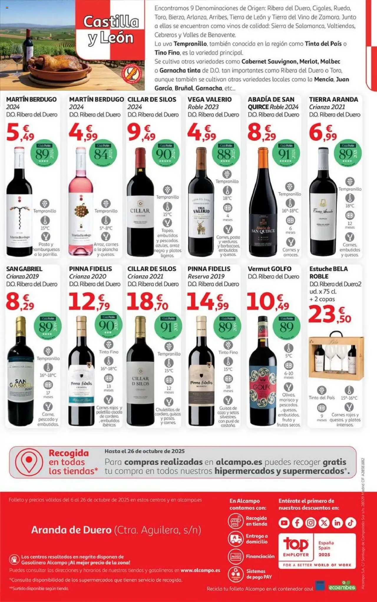 Alcampo - HP Castilla León │ válido desde el 06.10.2025 | Página: 20 | Productos: Vino, Arroz, Pescado, Pasta
