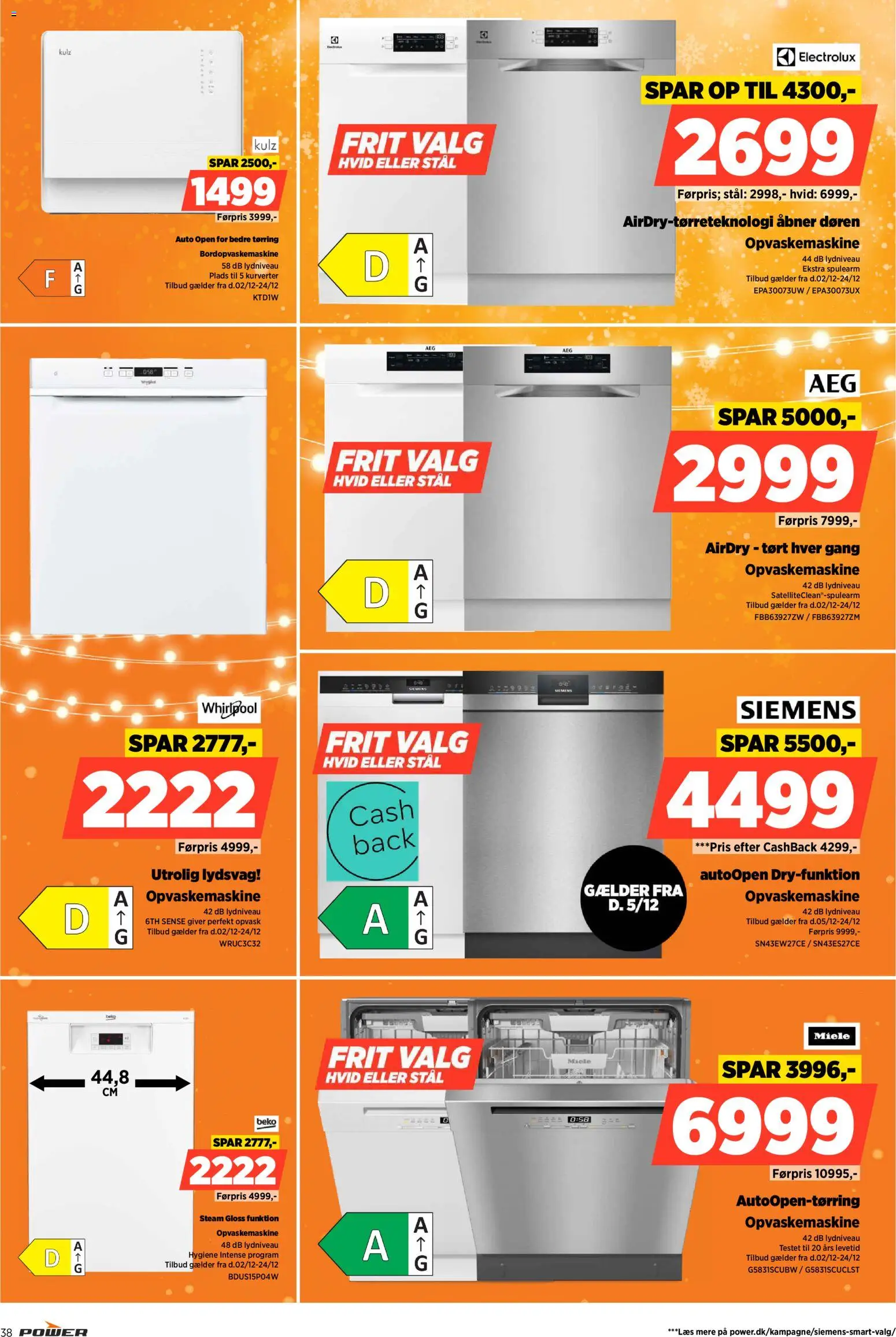 Power tilbudsavis – gyldig fra 02.12.2025 | Side: 38 | Produkter: Opvaskemaskine