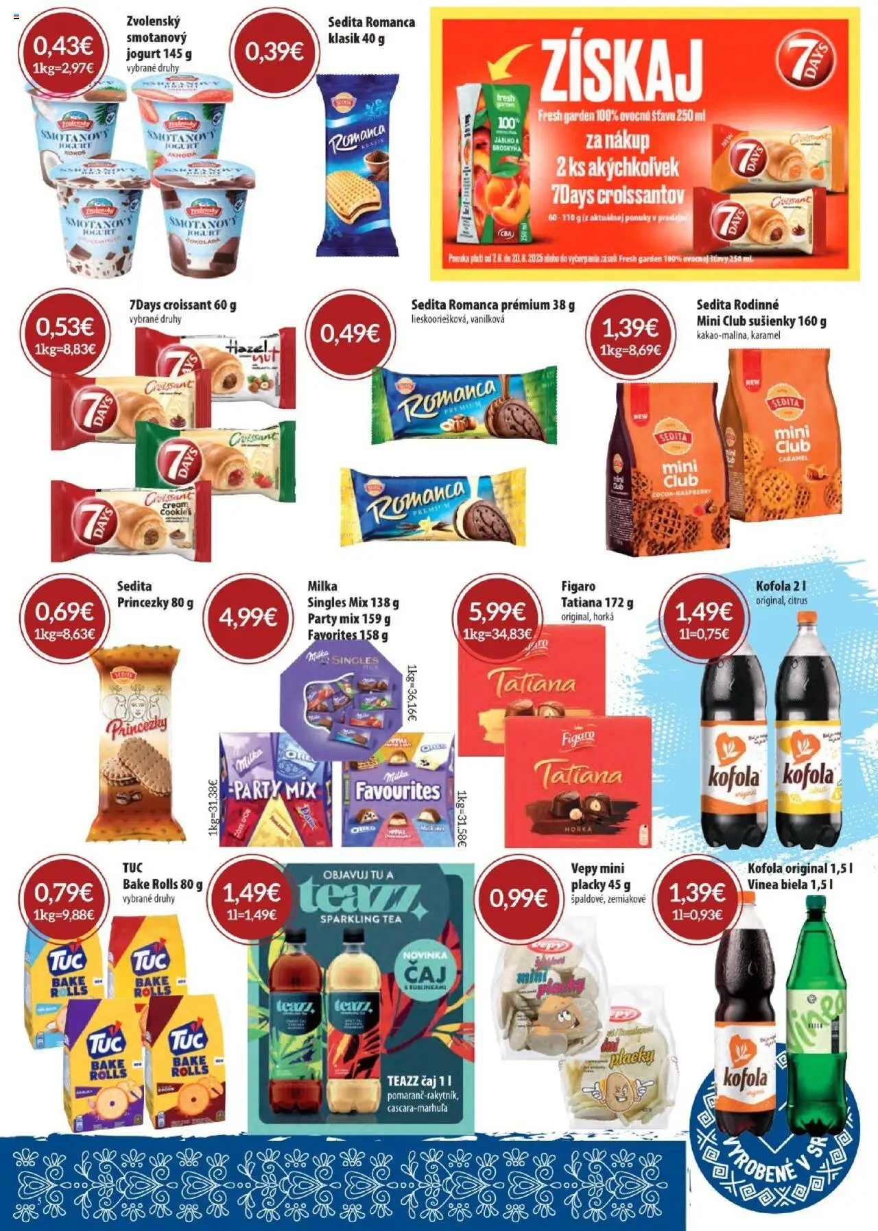KARMEN CBA maloobchod │ platný od 07.08.2025 | Strana: 5 | Produkty: Jogurt, Croissant, Milka, Vinea