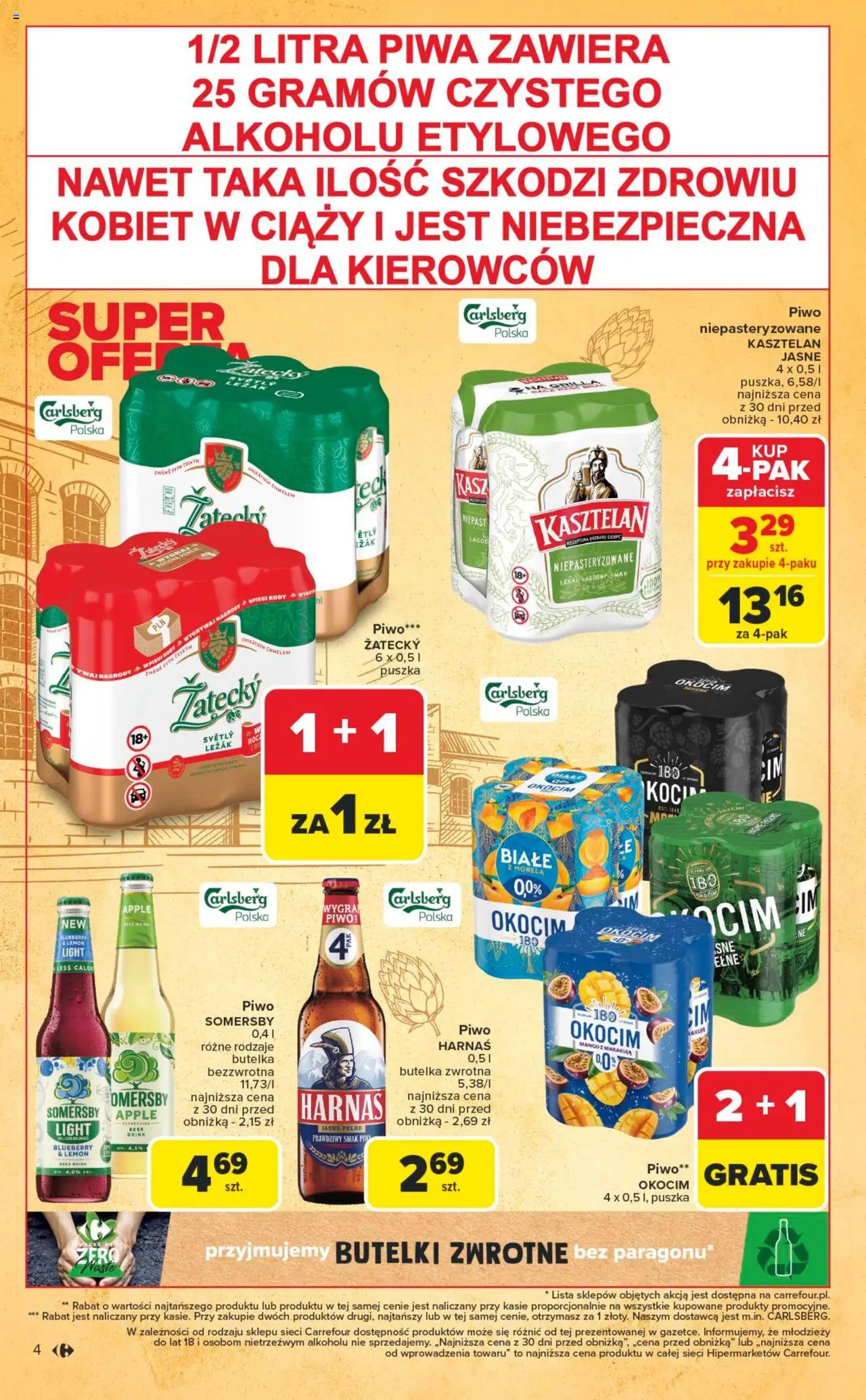 Carrefour Gazetka - Festiwal piwa od 16.06.2025 | Strona: 4 | Produkty: Mango, Piwo Somersby, Harnaś, Piwo
