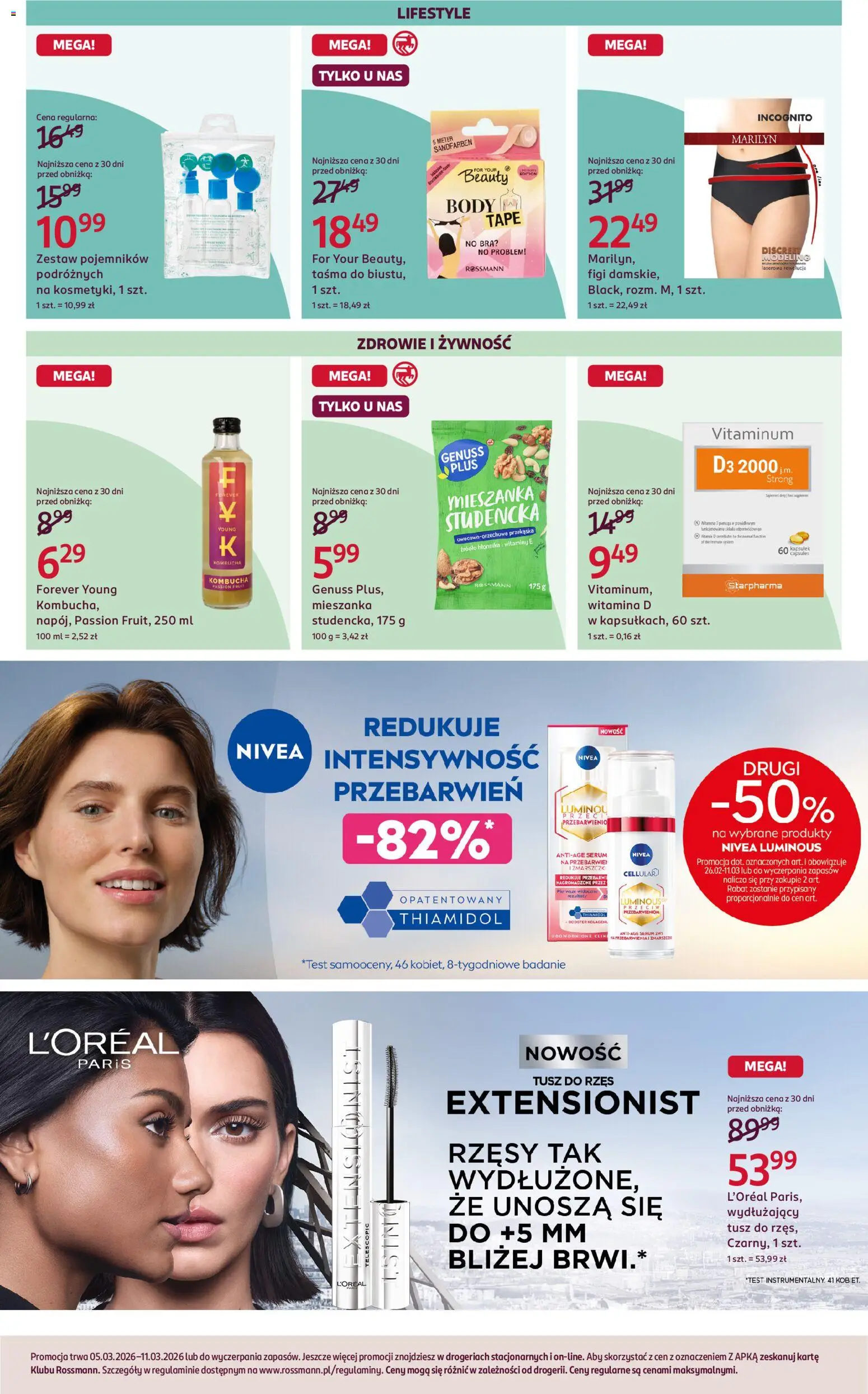 Rossmann gazetka od 05.03.2026 | Strona: 6 | Produkty: Tusz do rzęs, Body, Kombucha