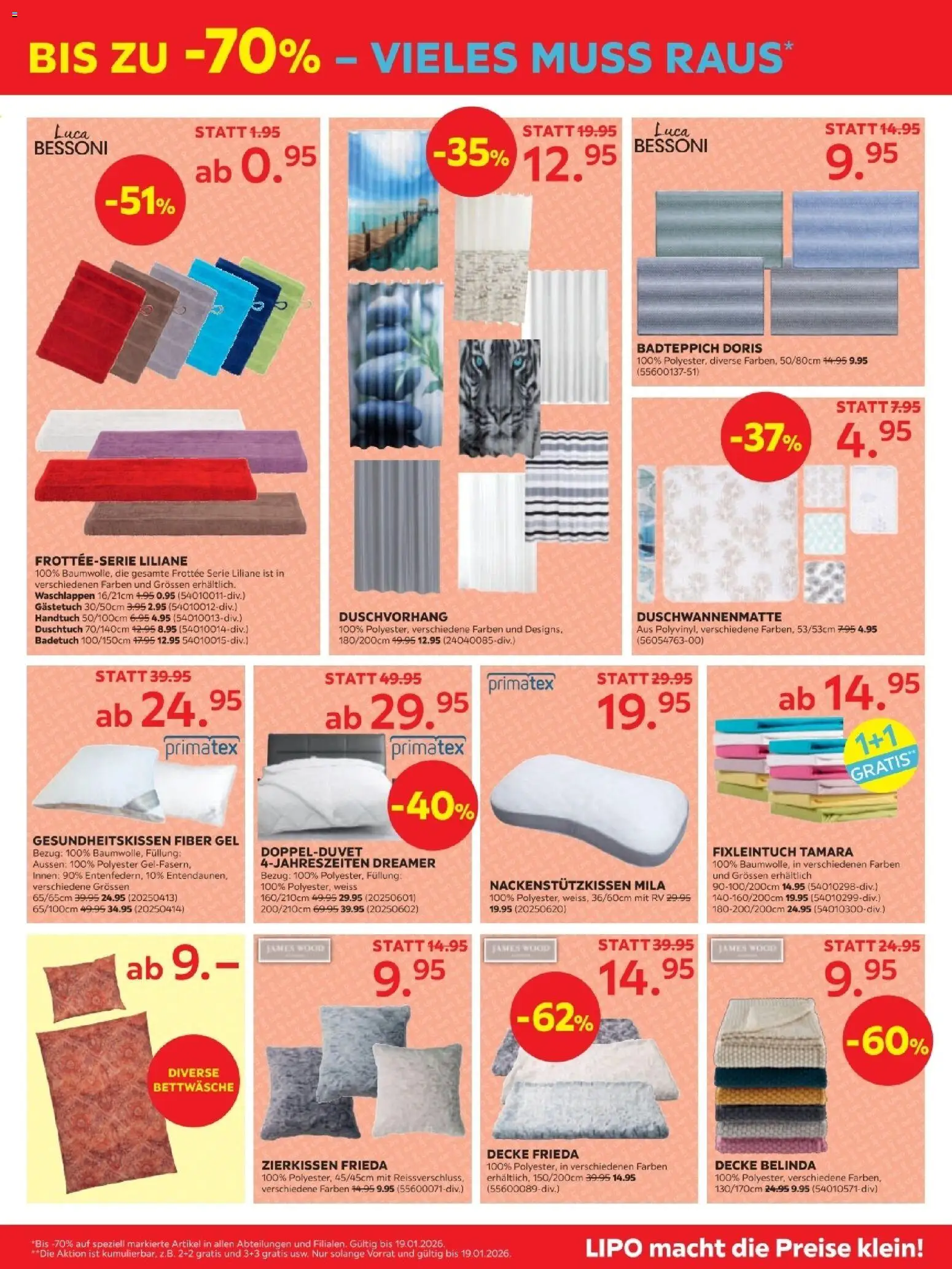 Lipo Aktionen – gültig ab 06.12.2025 | Seite: 9 | Produkte: Decke, Bettwäsche