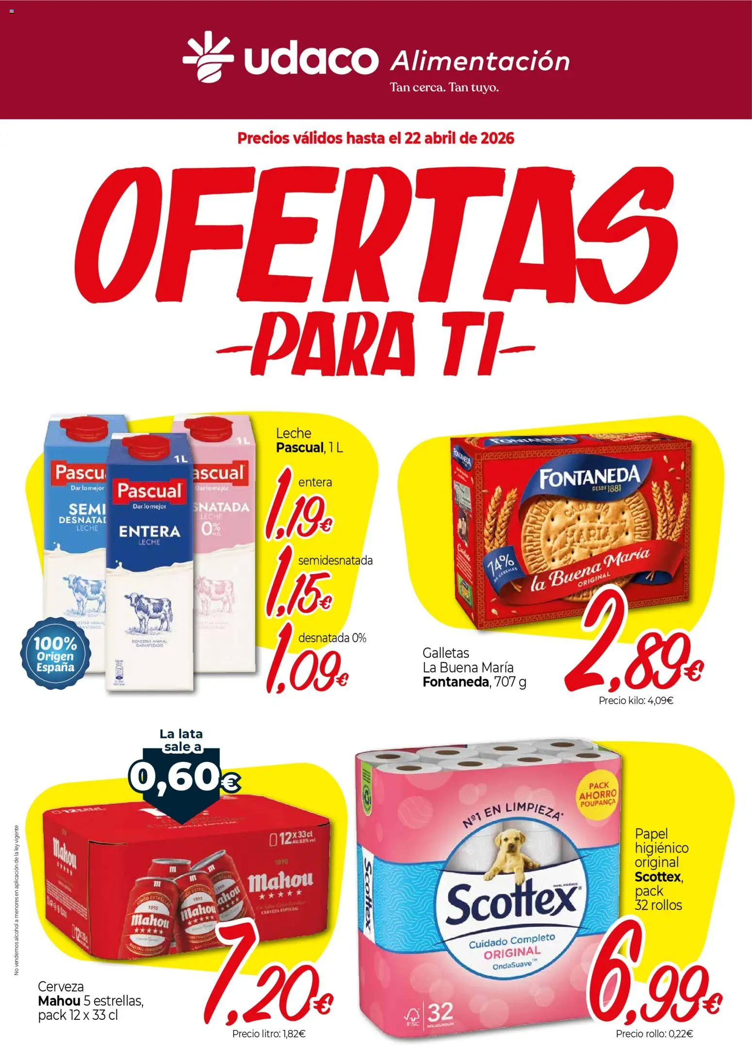 Unide - Ofertas para ti │ válido desde el 13.04.2026 | Página: 1 | Productos: Leche entera, Leche, Cereales, Galletas