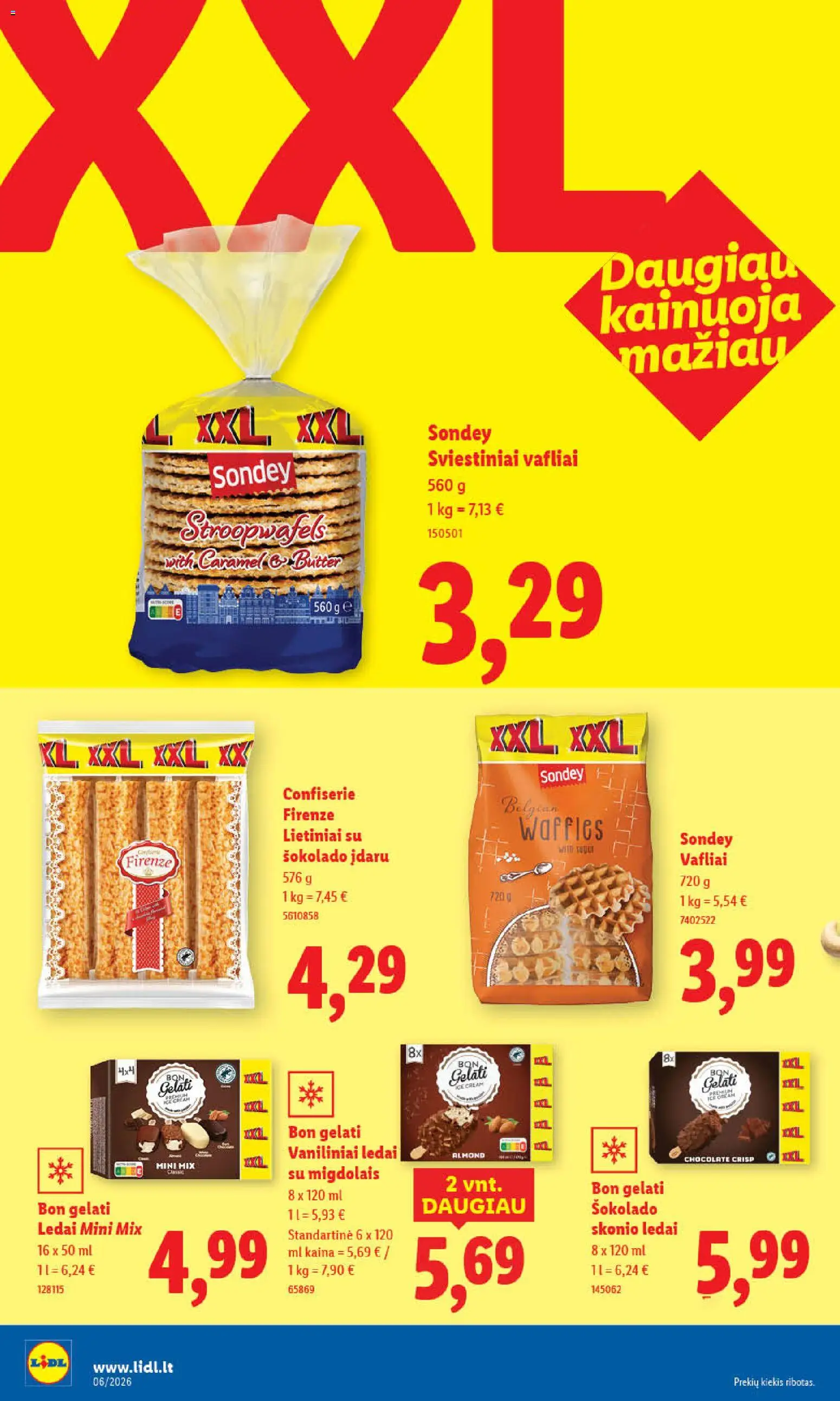 LIDL akcijos nuo 02.02.2026 | Puslapis: 26 | Prekių: Ledai, Vafliai