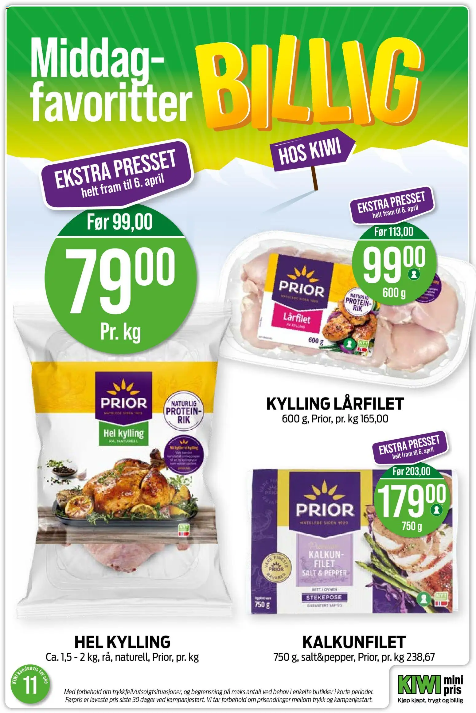 {H1} | Side: 12 | Produkter: Kylling, Kiwi, Necessär, Kalkun