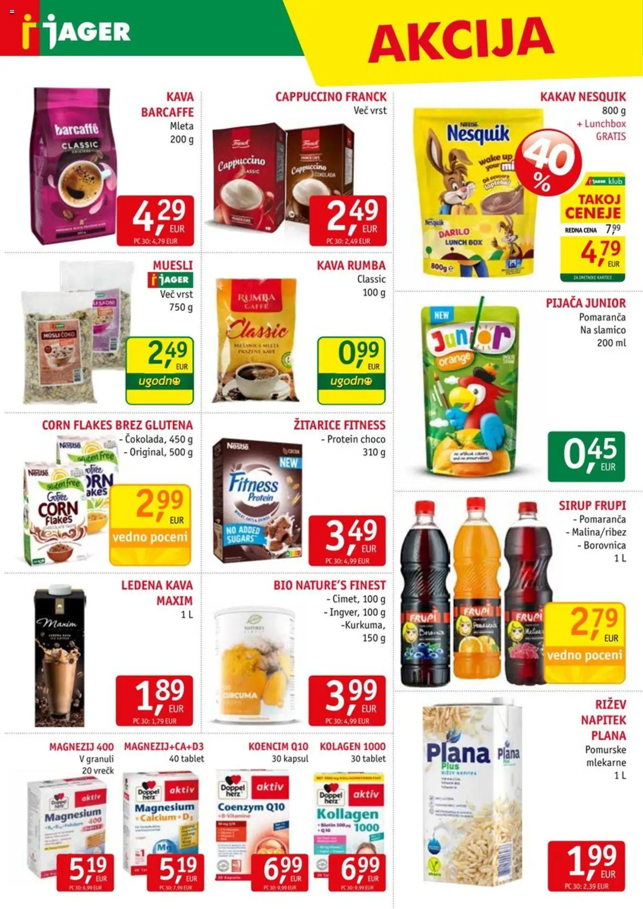 Jager katalog │ velja od 06.08.2025 | Stran: 11 | Izdelki: Sirup, Muesli, Kakav, Kava