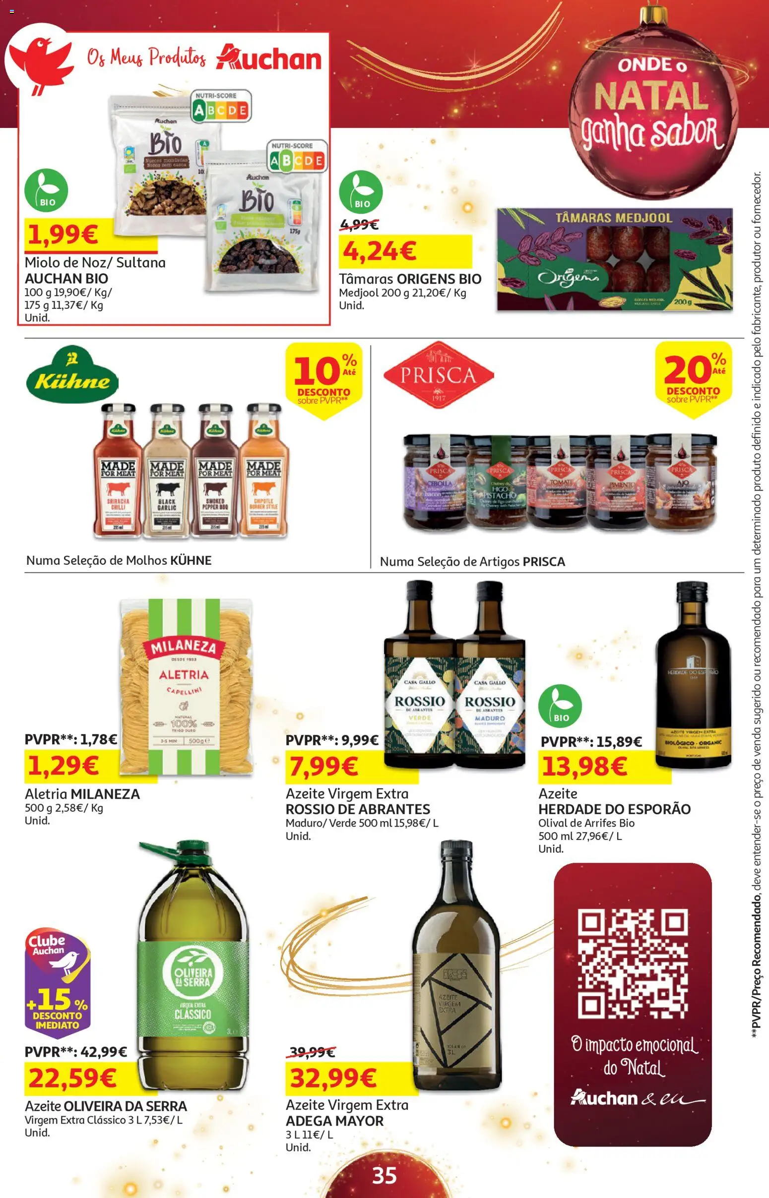 Auchan - Presentes │ válido de 05.12.2025 | Página: 35 | Produtos: Azeite, Sriracha, Tâmaras, Tomate