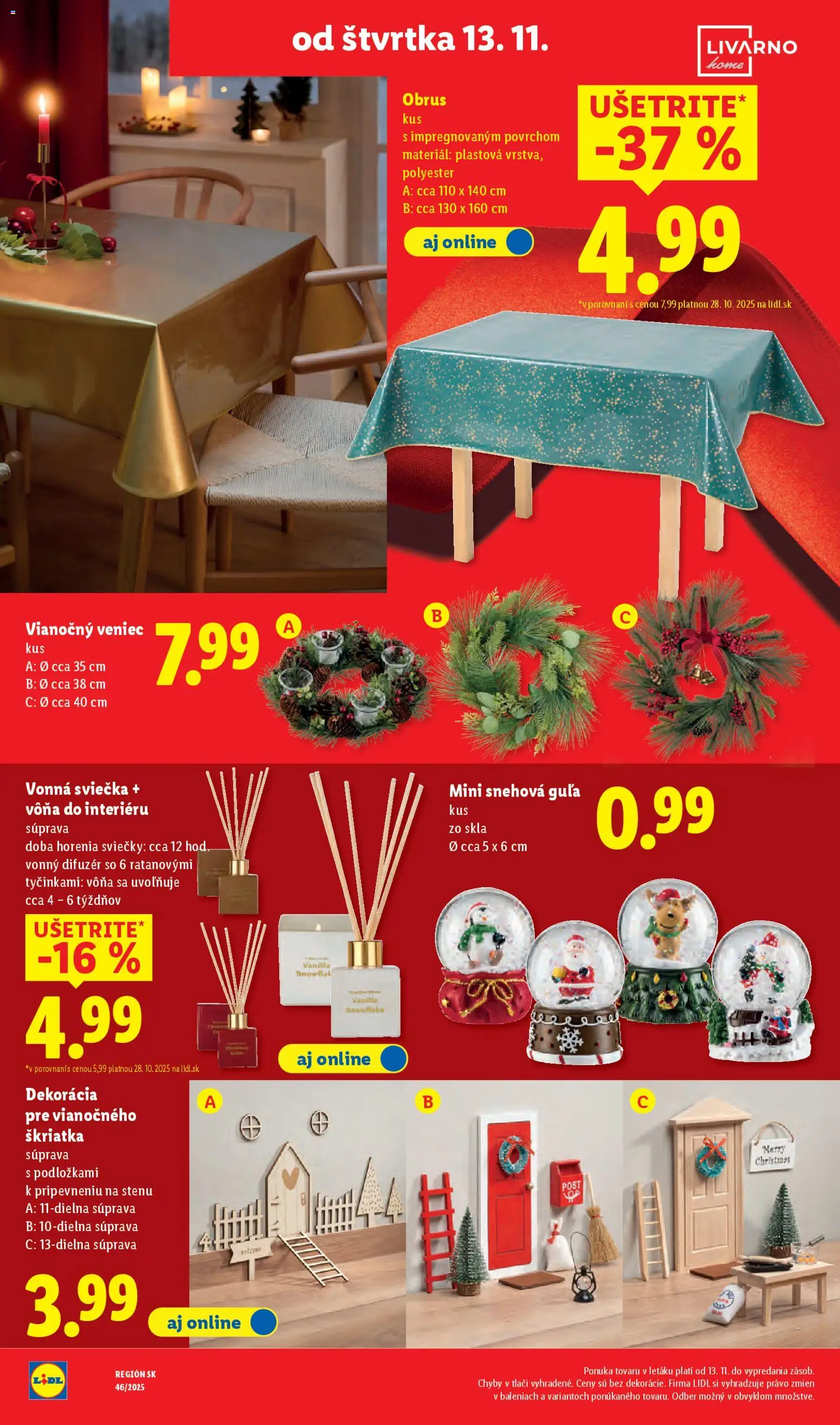 Nové Lidl akcie – leták je platný od 10.11.2025 | Strana: 95 | Produkty: Difúzer, Sviečky