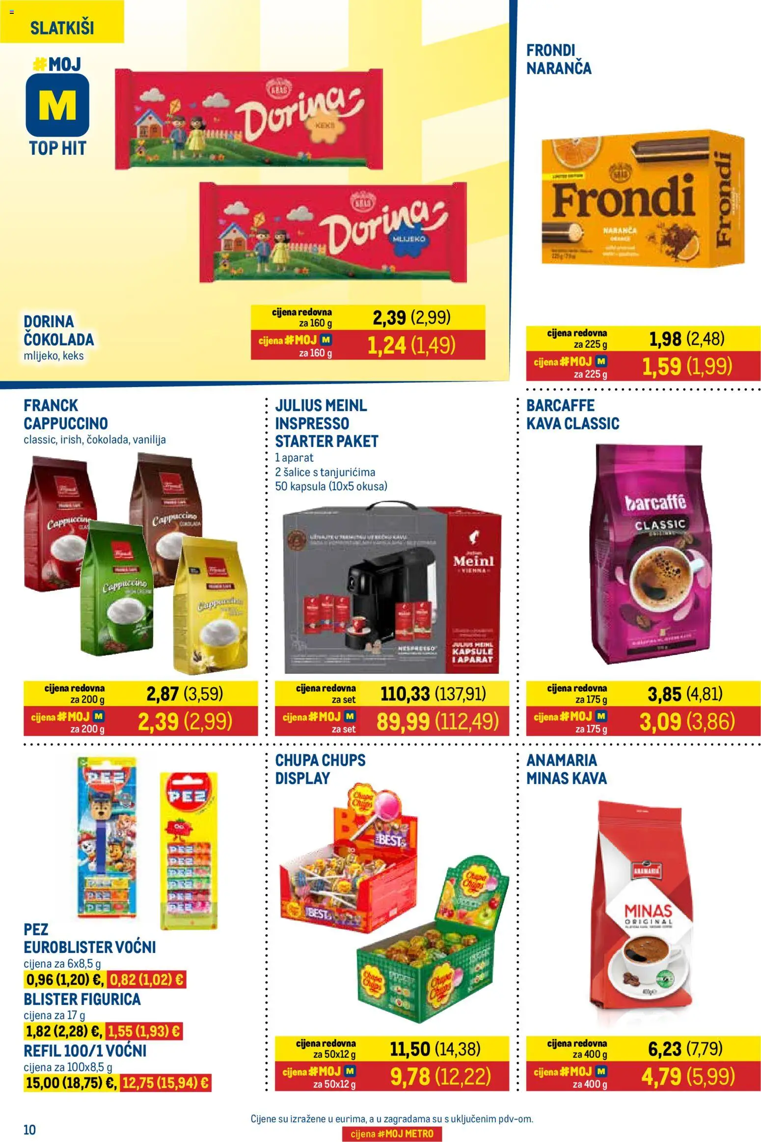 Metro katalog | vrijedi od 16.03.2026 | Stranica: 10 | Proizvodi: Dorina, Kava, Barcaffe, Cappuccino