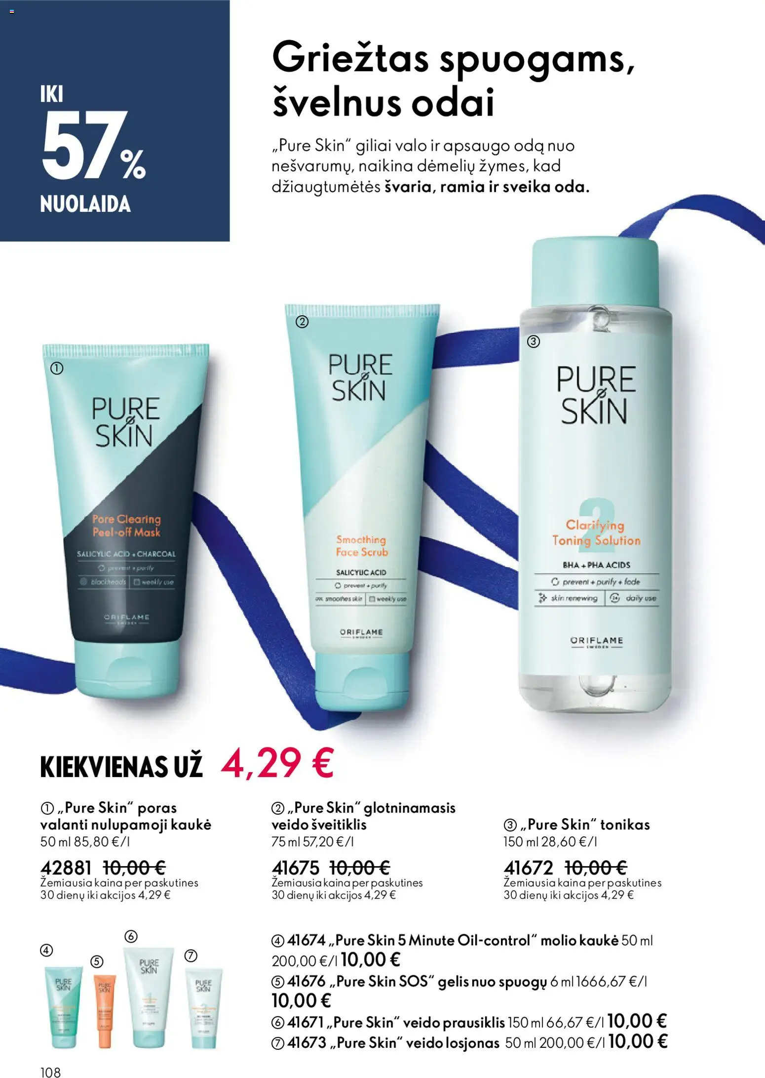 Oriflame akcijos nuo 10.12.2025 | Puslapis: 108 | Prekių: Tonikas, Kaukė, Šveitiklis, Prausiklis