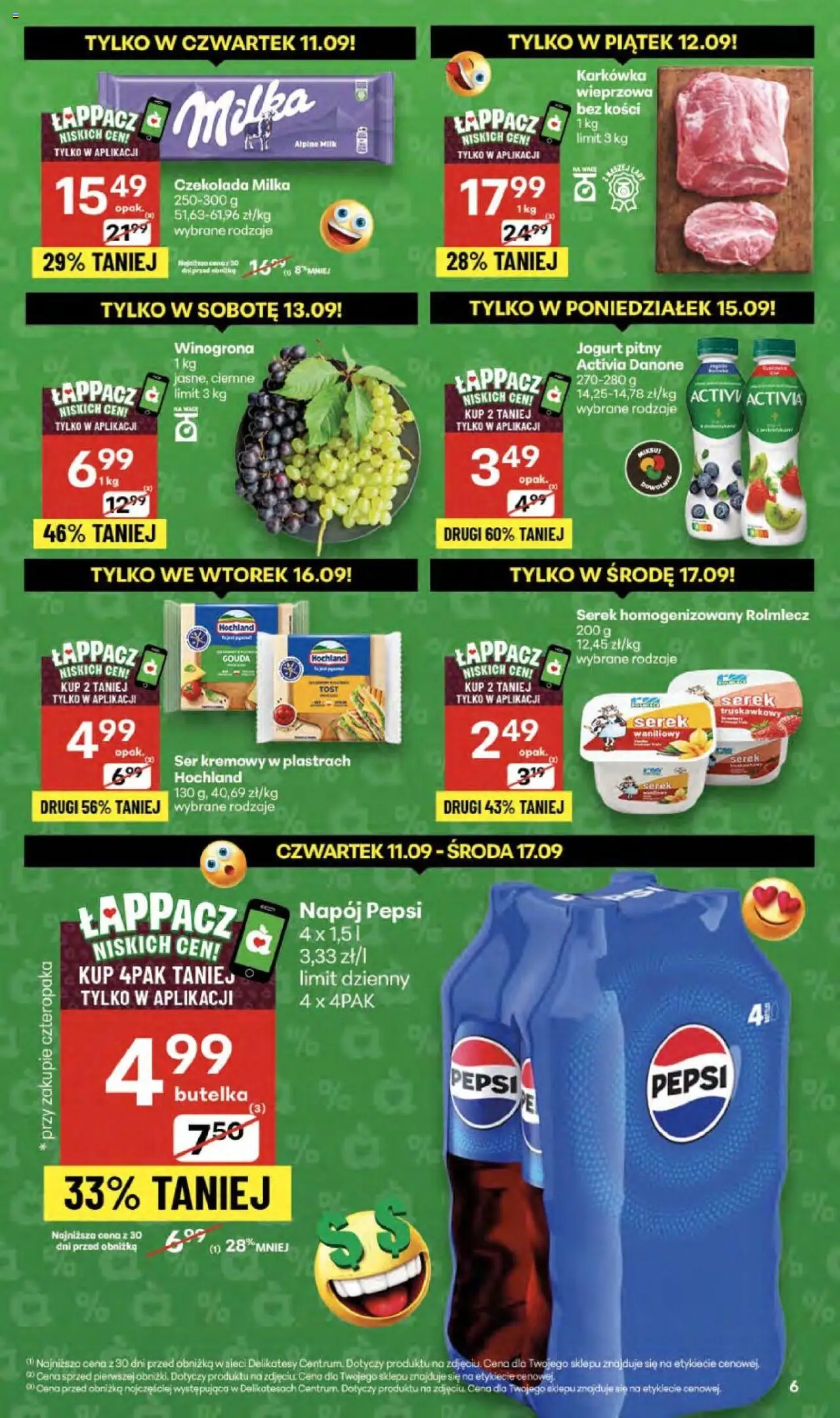 Delikatesy Centrum Gazetka od 11.09.2025 | Strona: 6 | Produkty: Jogurt pitny, Milka, Delikatesy, Czekolada