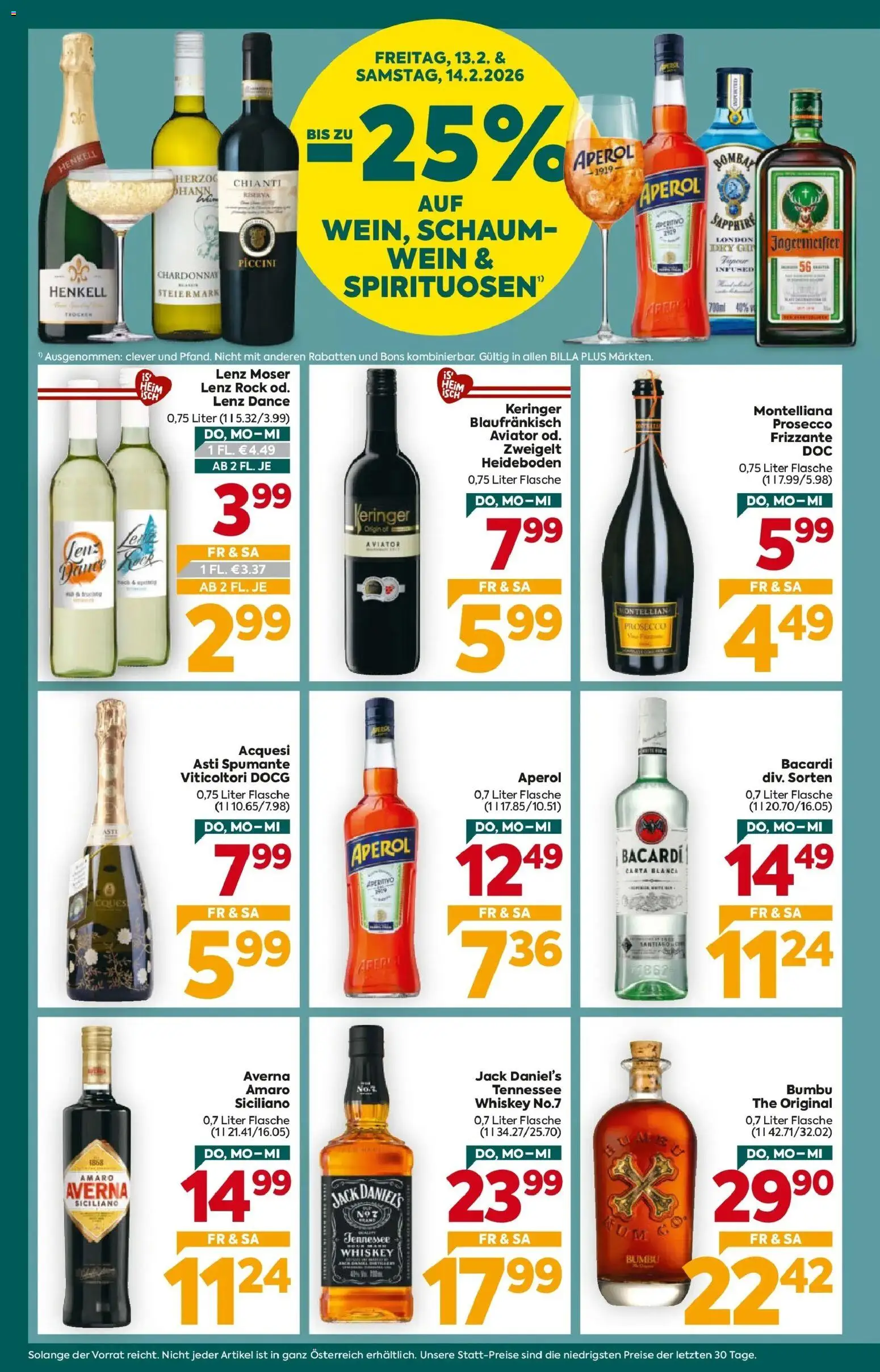 Billa Plus Flugblatt - Burgenland gültig ab 12.02.2026 | Seite: 6 | Produkte: Gin, Rock, Whiskey, Wein
