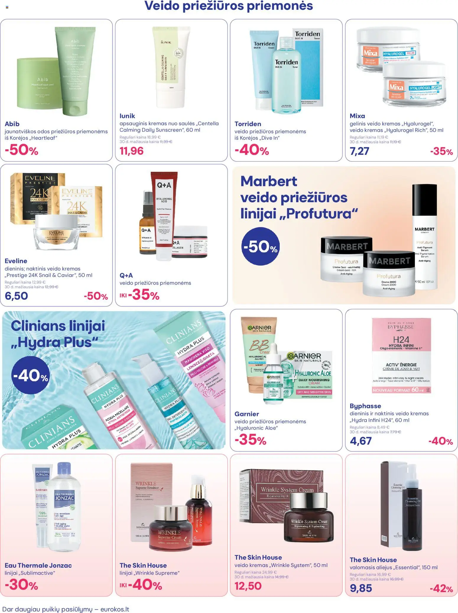 Eurokos akcijos nuo 31.03.2026 | Puslapis: 12 | Prekių: Kremas, Aliejus, Kremas nuo saulės